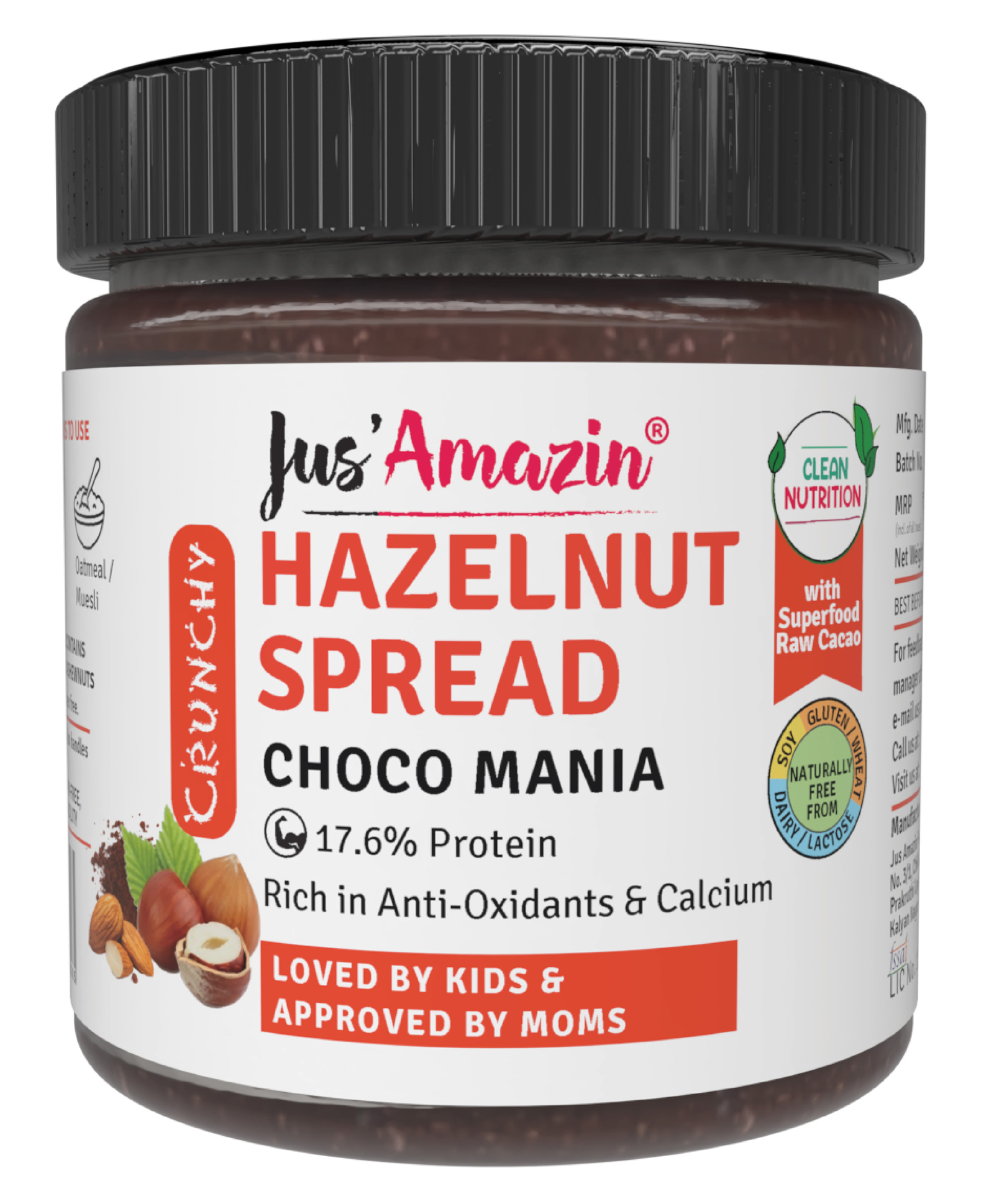 jus' amazin Jus Amazin Crunchy Hazelnut Spread-Choco Mania - 200 g-picture-12