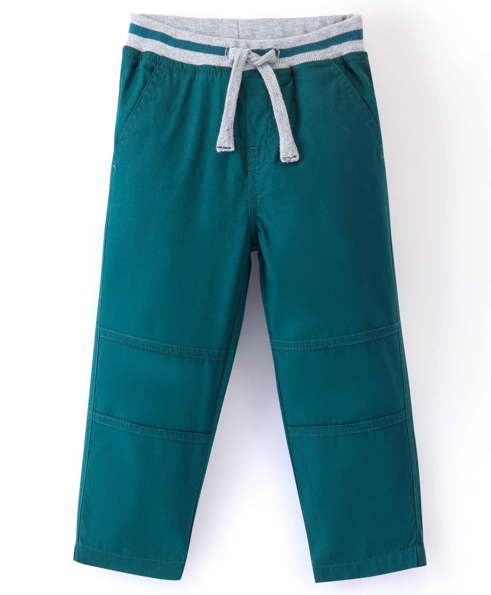Babyhug Full Length Cotton Trousers Solid - Dark Green-image-8