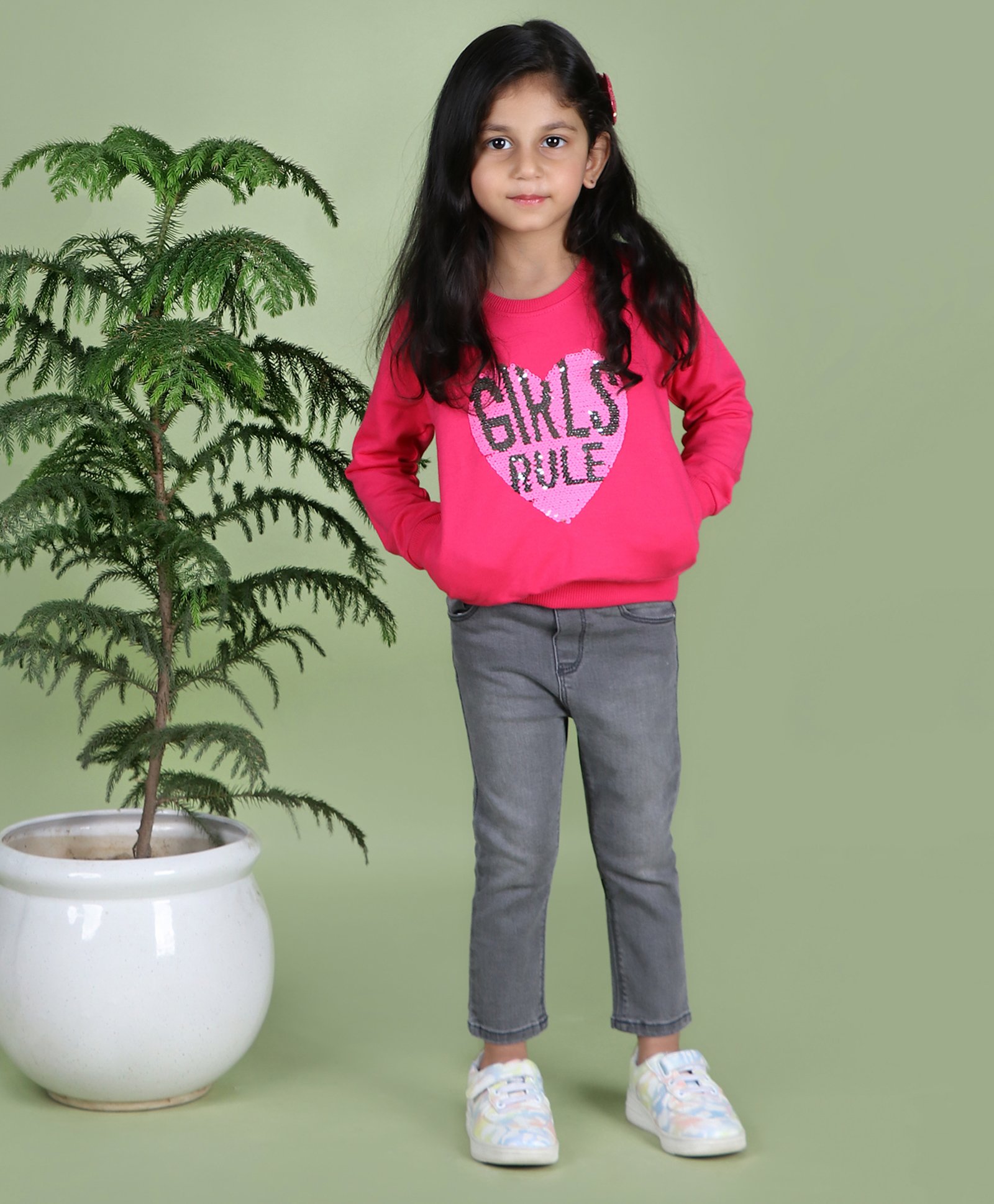The Sandbox Clothing Co Full Sleeves Sequin Heart Embellished Sweatshirt - Pink-picture-20