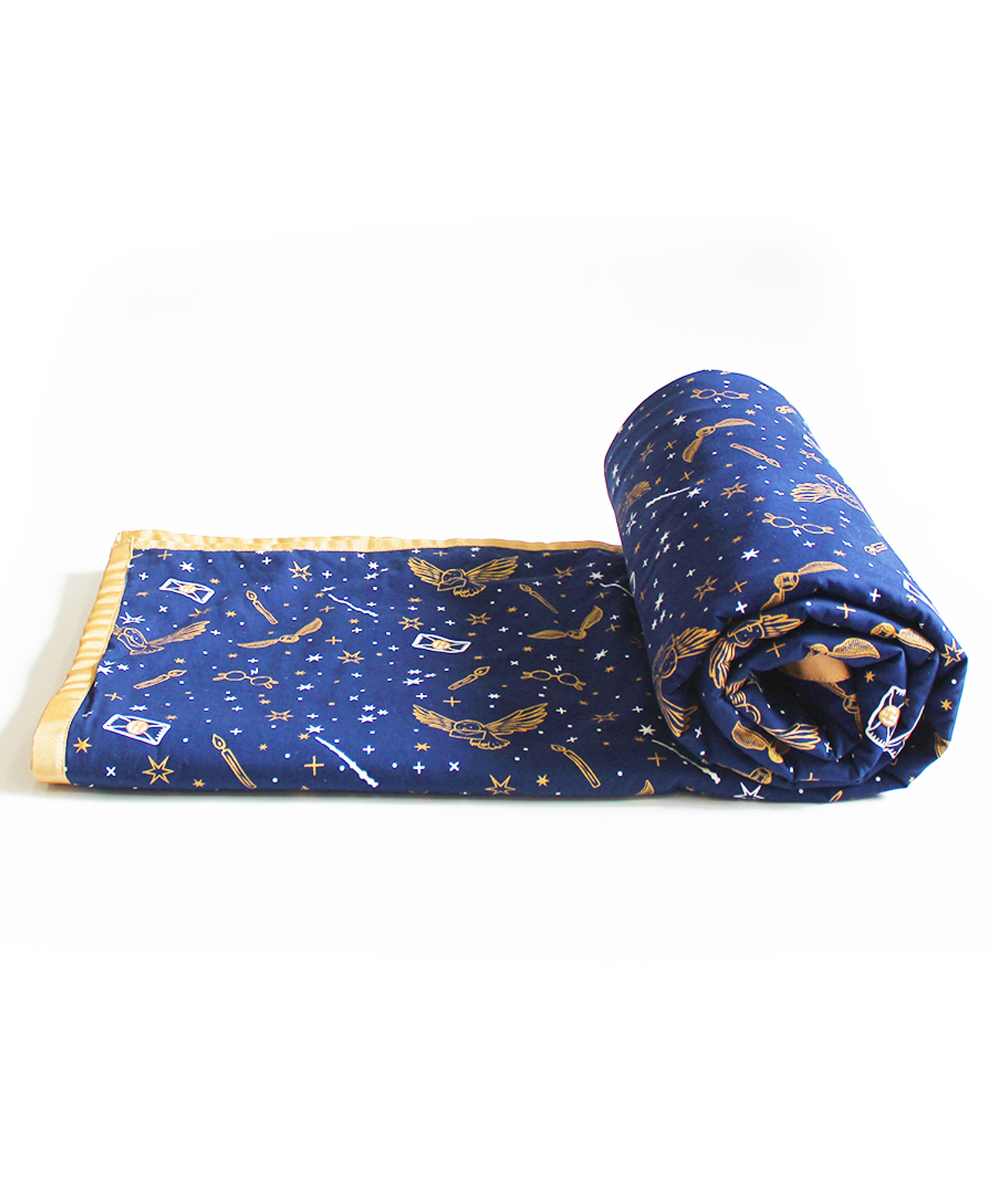 SilverLinen Official Warner Bros Wizarding World Harry Potter 100% Cotton 3 Layer Reversible Single Blanket Dohar - Blue-image-7