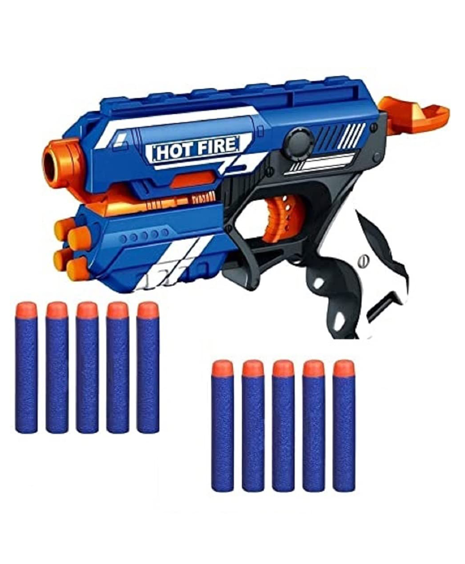 AKN TOYS Blaze Storm Hot Fire Soft Bullet Gun Toy With 10 Safe Soft Foam Bullets - Blue-picture-24