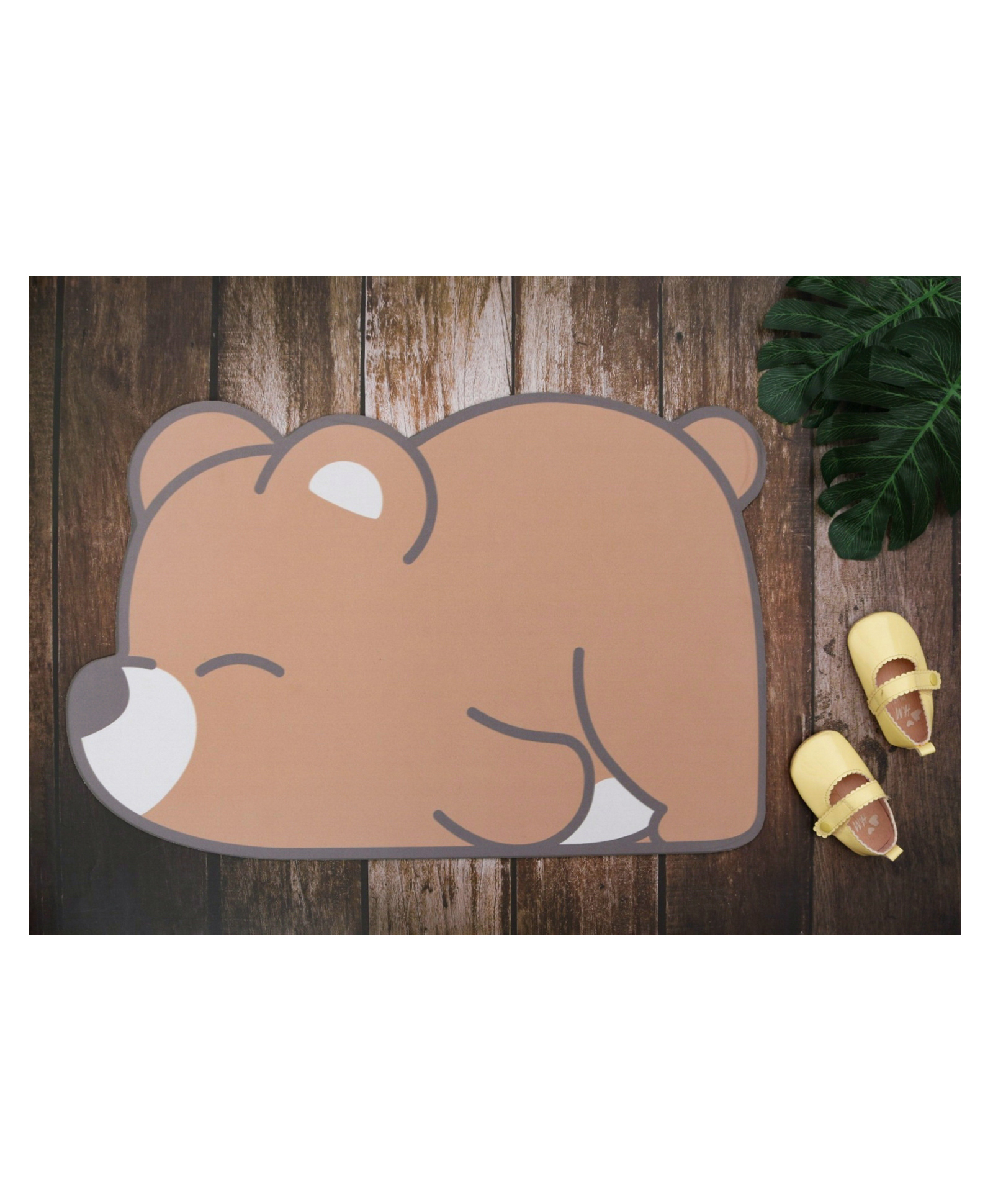 Yellow Bee Bear Shaped Door MatBrown-picture-23