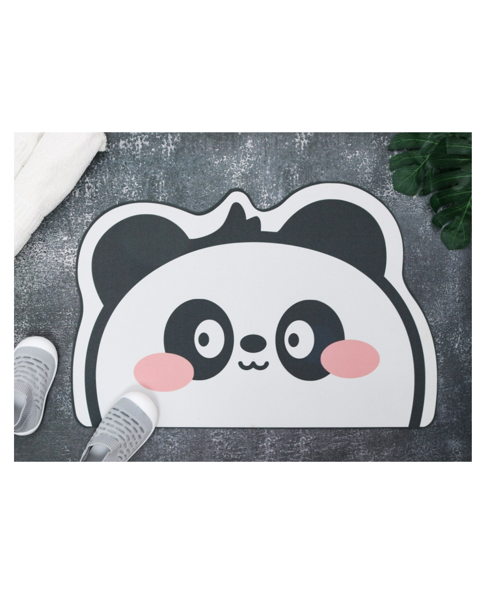 Yellow Bee Panda Shaped Door MatBlack-picture-24