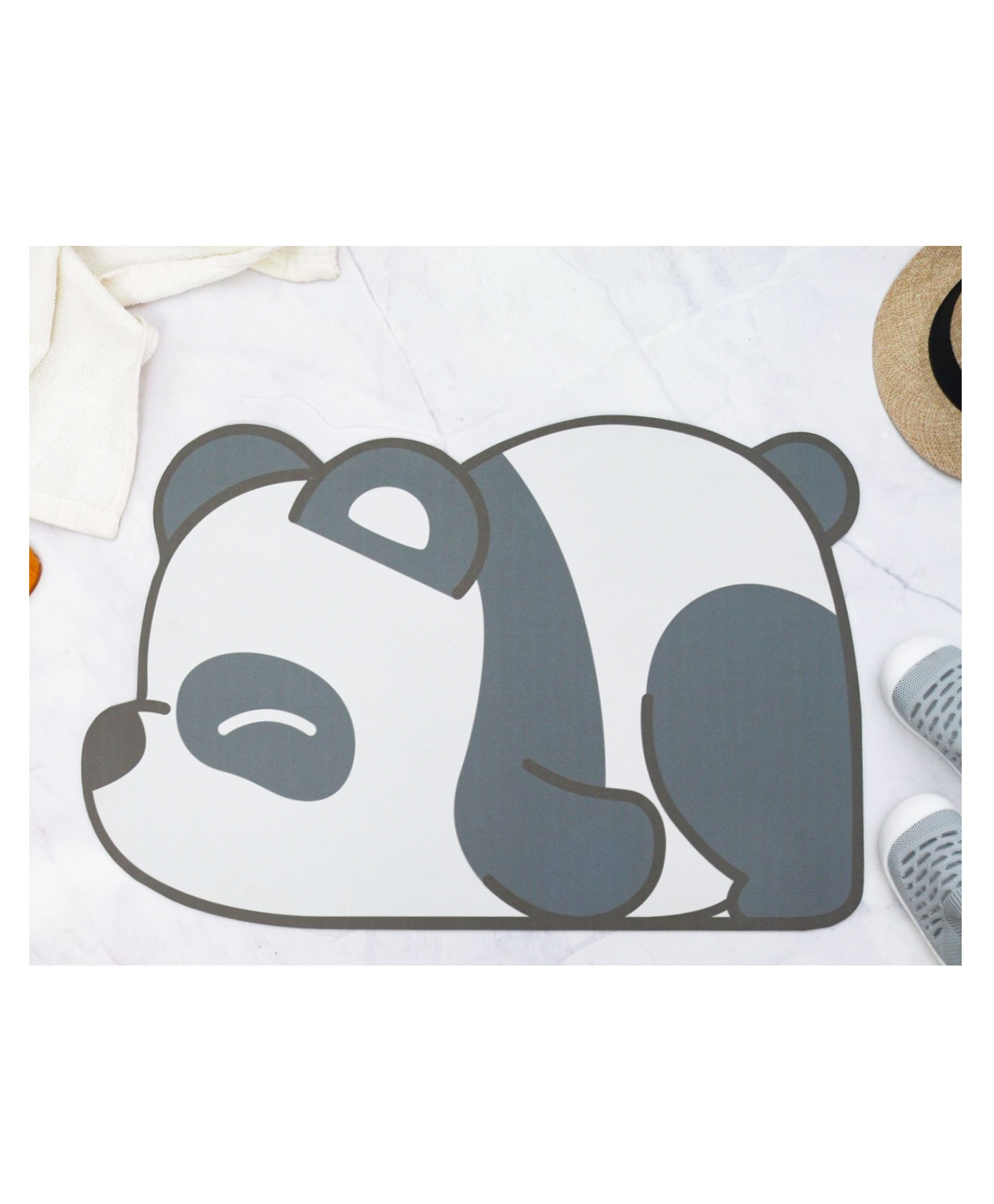 Yellow Bee Panda Shaped Door Mat  Black-picture-21