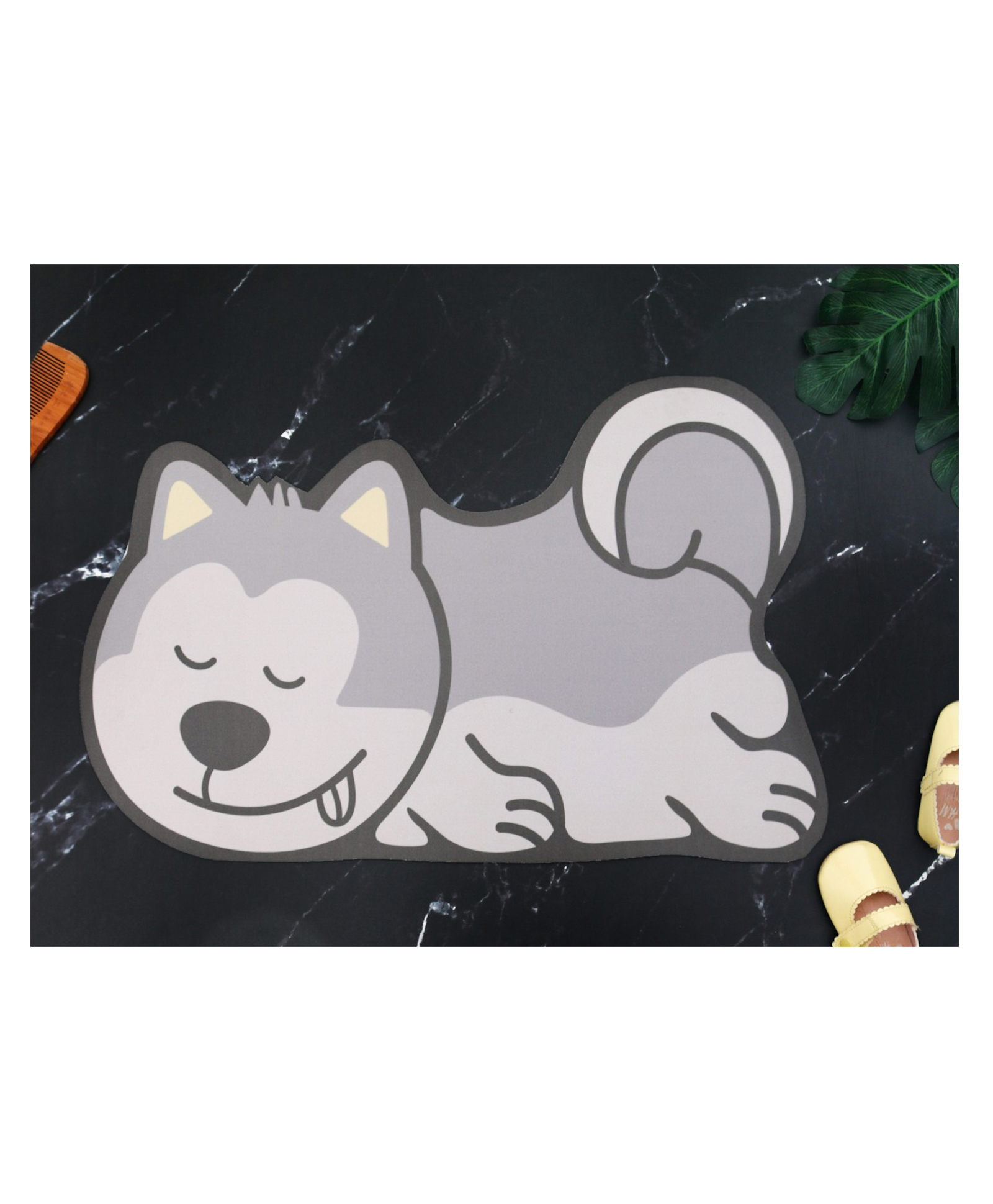 Yellow Bee Dog Shaped Door Mat  Grey-picture-22
