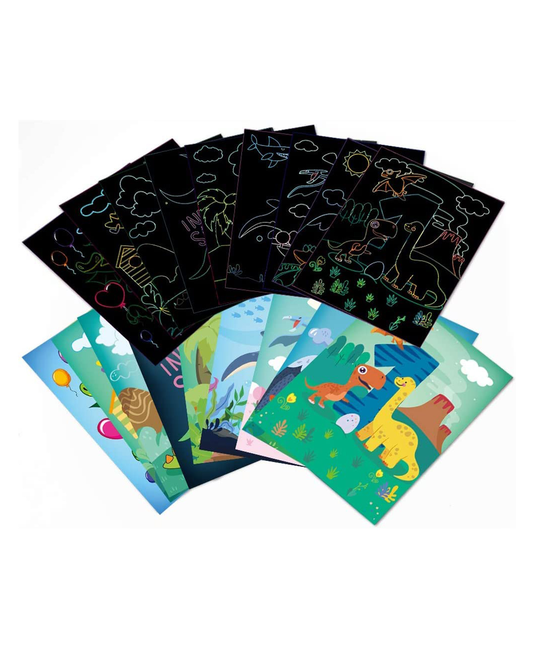 HAPPY HUES DIY Dinosaur Magic Scratch Art - Multicolour-image-4