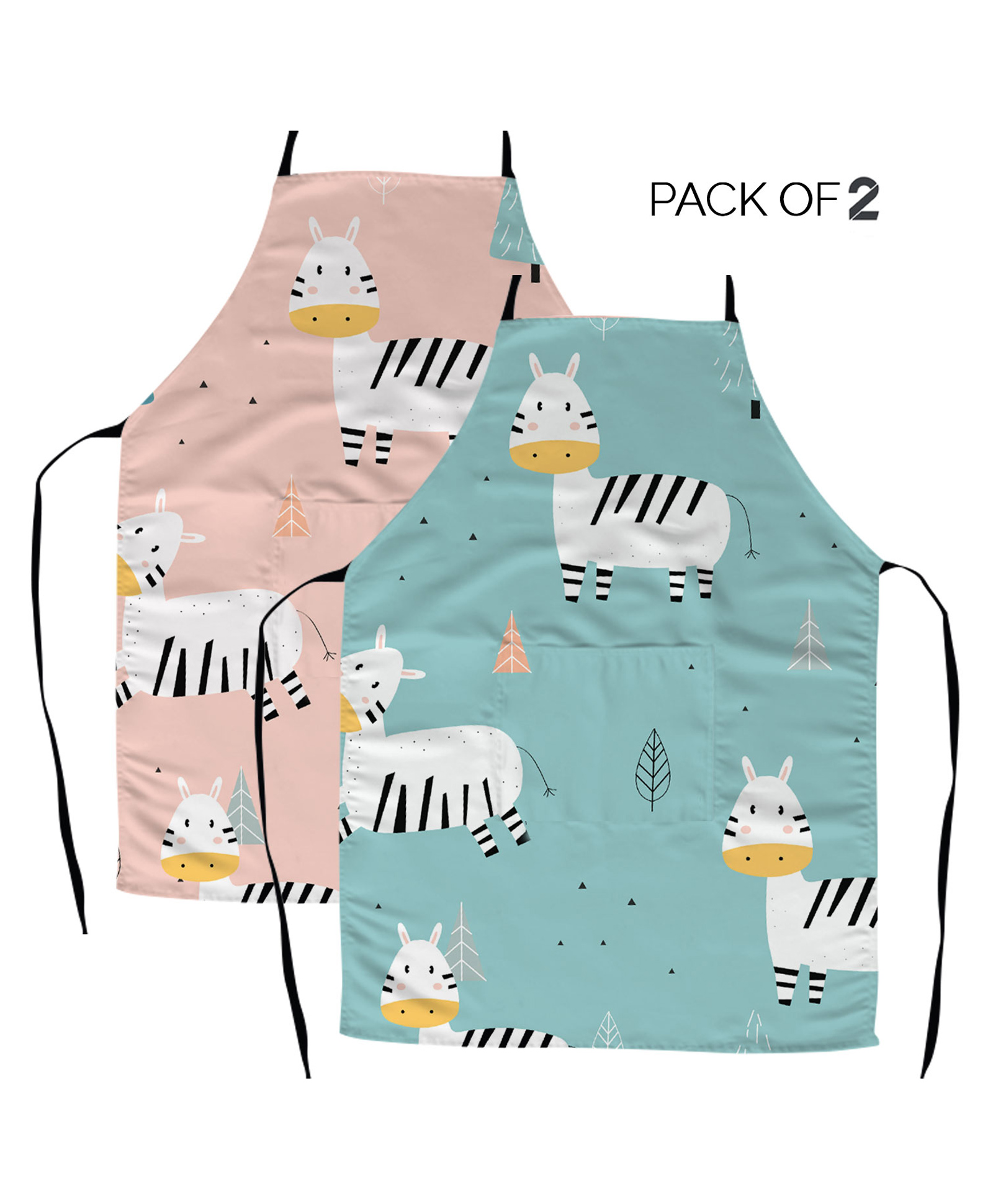 Right Gifting Satin Apron For Kids With Adjustable Waist & Centre Pocket Pack of 2- Multicolor-picture-10