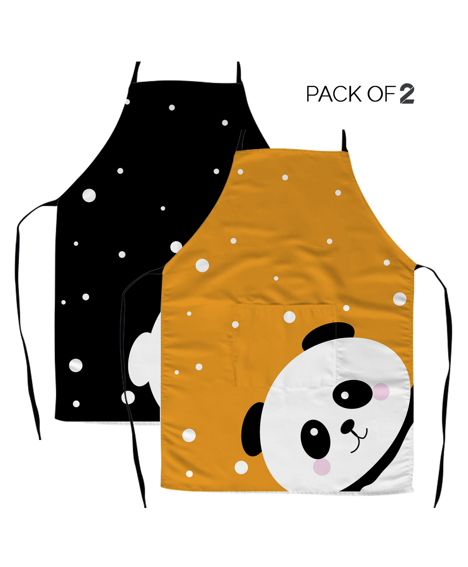 Right Gifting Satin Apron For Kids With Adjustable Waist & Centre Pocket Pack of 2- Multicolor-picture-8