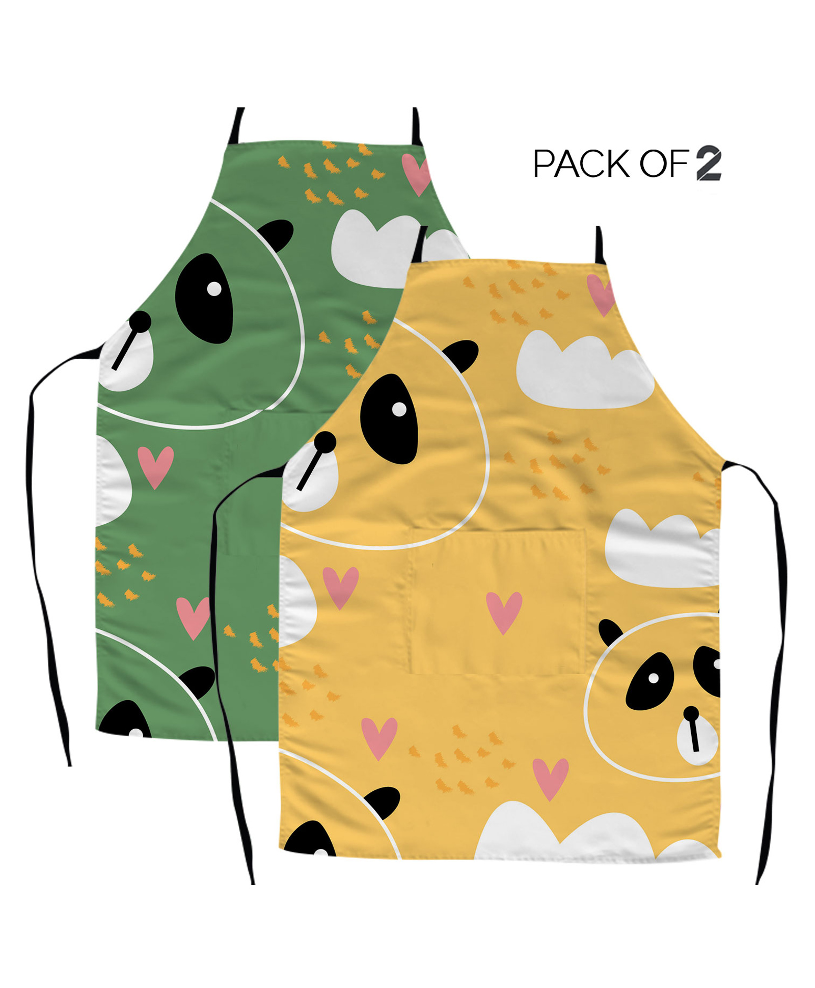 Right Gifting Satin Apron For Kids With Adjustable Waist & Centre Pocket Pack of 2- Multicolor-picture-6