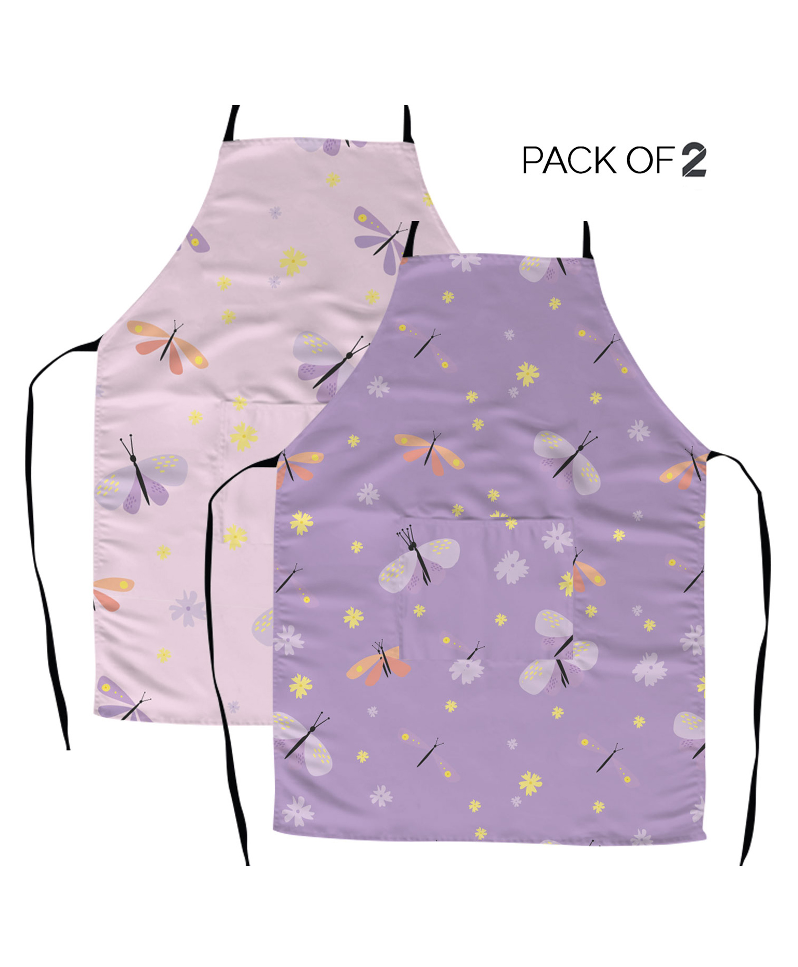 Right Gifting Satin Apron For Kids With Adjustable Waist & Centre Pocket Pack of 2- Multicolor-picture-32