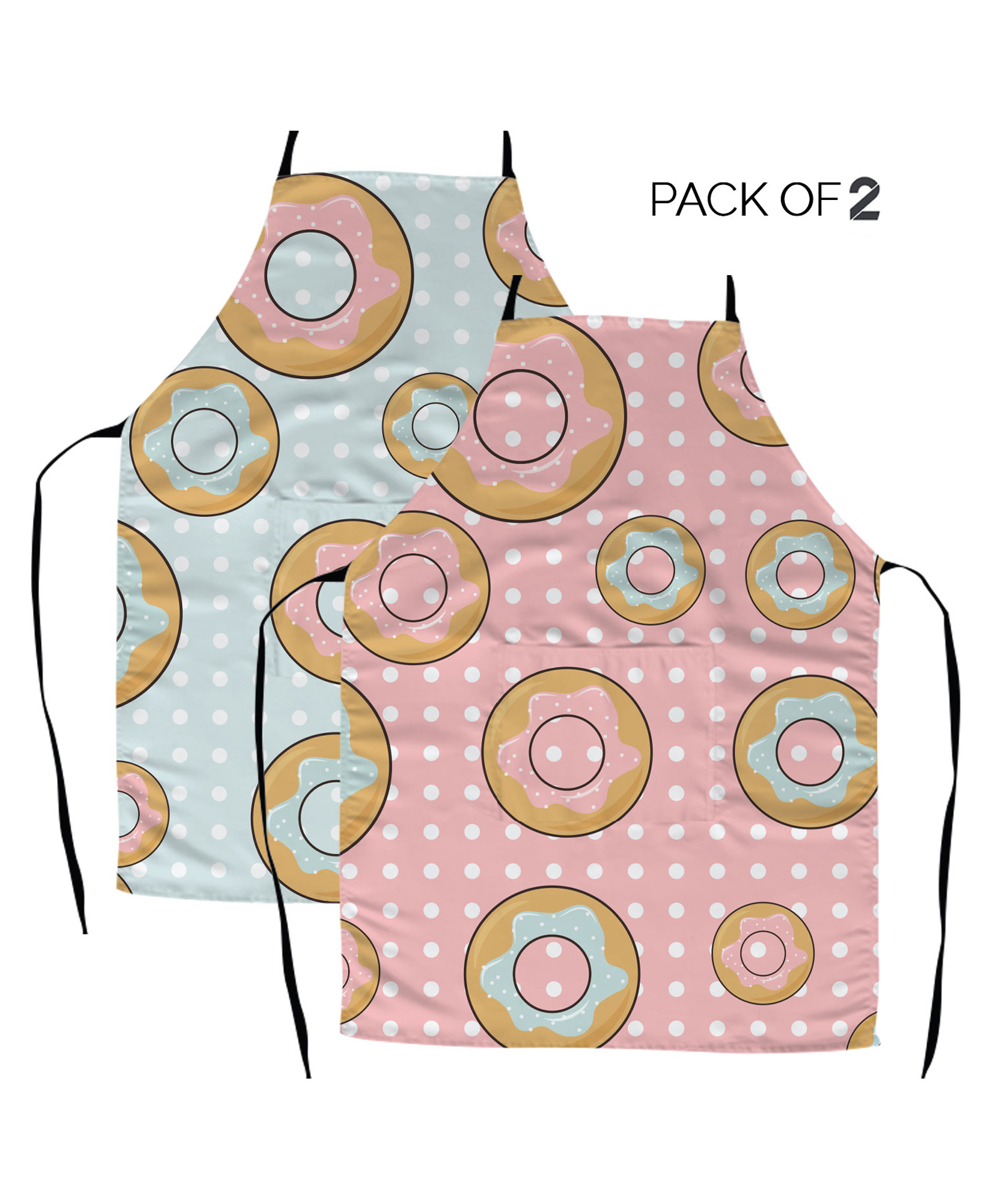 Right Gifting Satin Apron For Kids With Adjustable Waist & Centre Pocket Pack of 2- Multicolor-picture-9