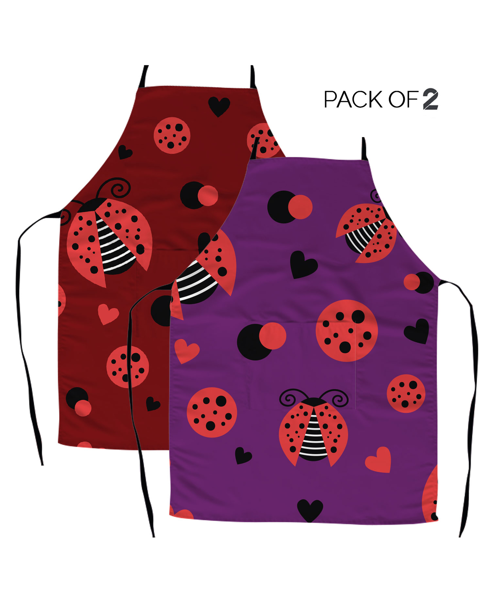 Right Gifting Satin Apron For Kids With Adjustable Waist & Centre Pocket Pack of 2- Multicolor-picture-3