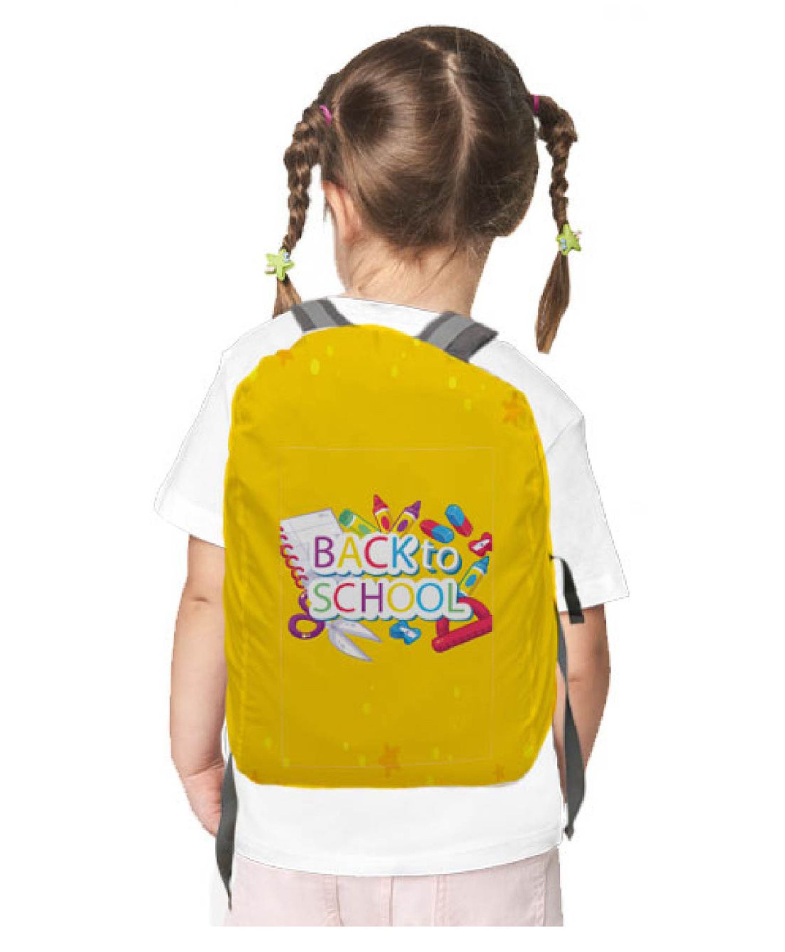 Right Gifting Back To School Water Repellent Text Print Backpack Rain Cover - Yellow-picture-14