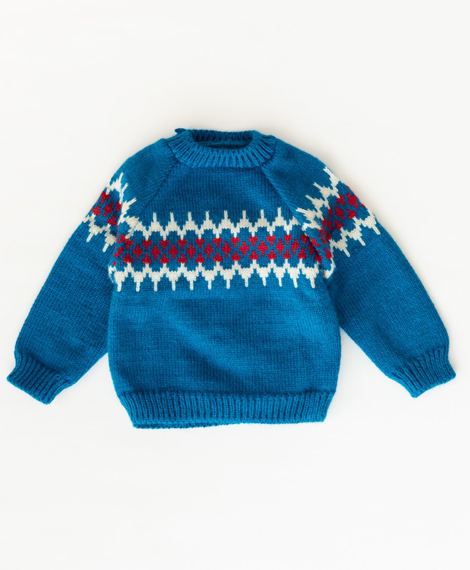 royal blue pink sweater
