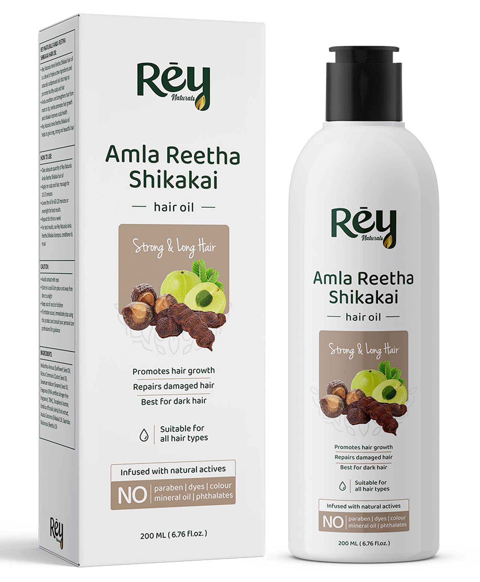 Rey Naturals Amla Reetha Shikakai Hair Oil - 200 ml Online in India, Buy at  Best Price from  - 12268811