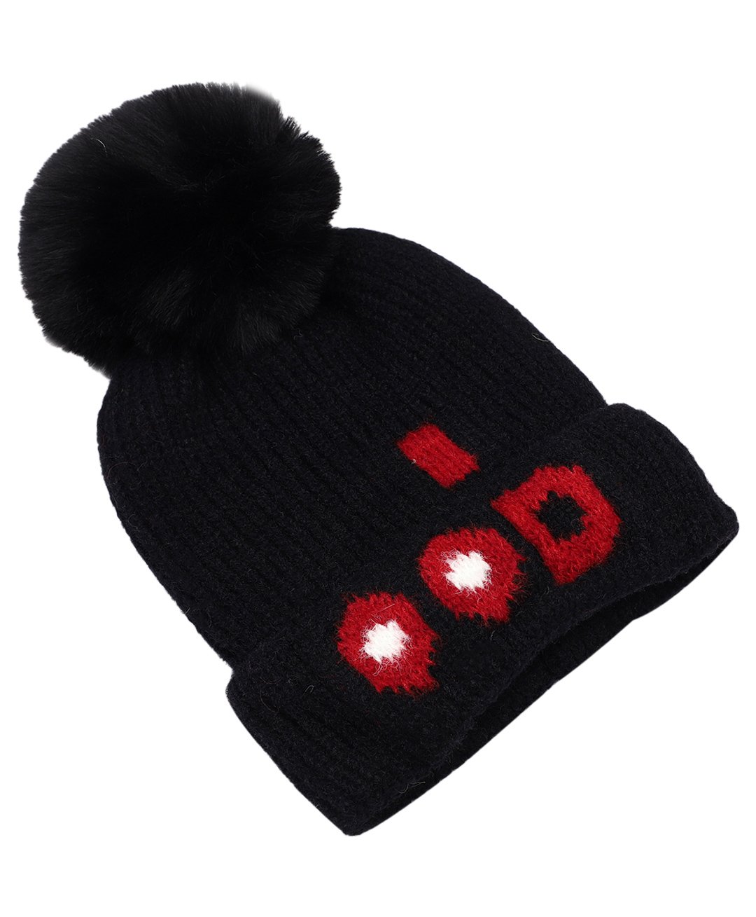Kid-O-World Woollen Ood Knitted Bobble Cap - Black-picture-21