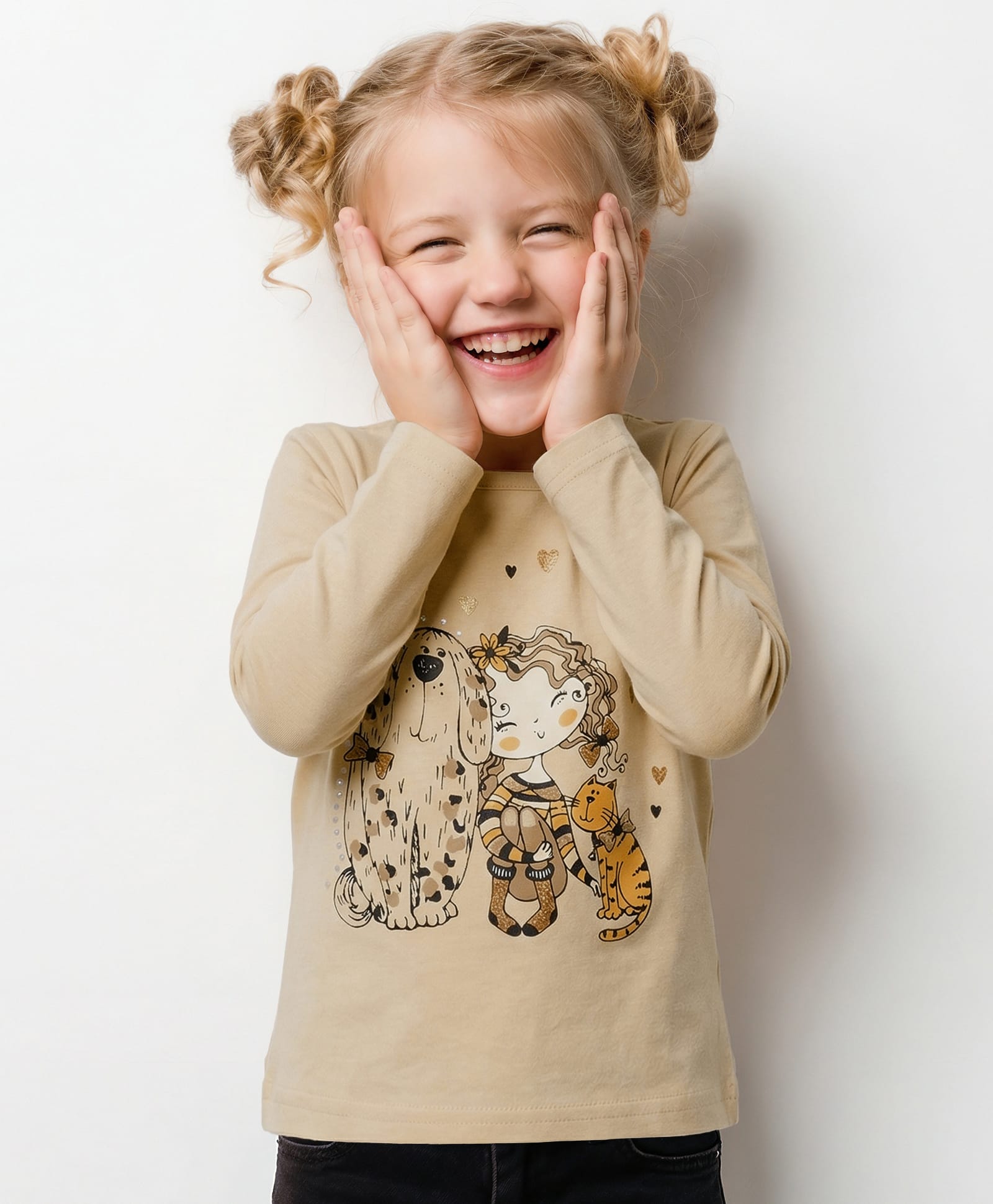 iDO Italy Cotton Full Sleeves T-Shirt Printed - Beige-picture-6