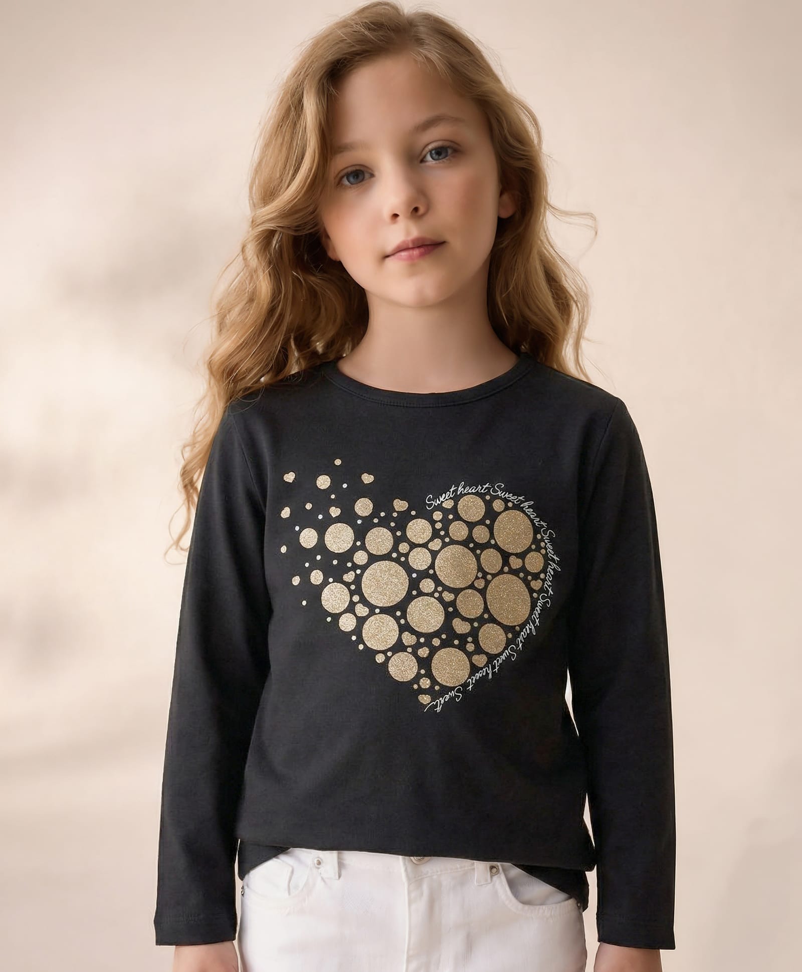 iDO Italy Interlock Full Sleeves Text & Heart Print T-Shirt - Black-picture-19