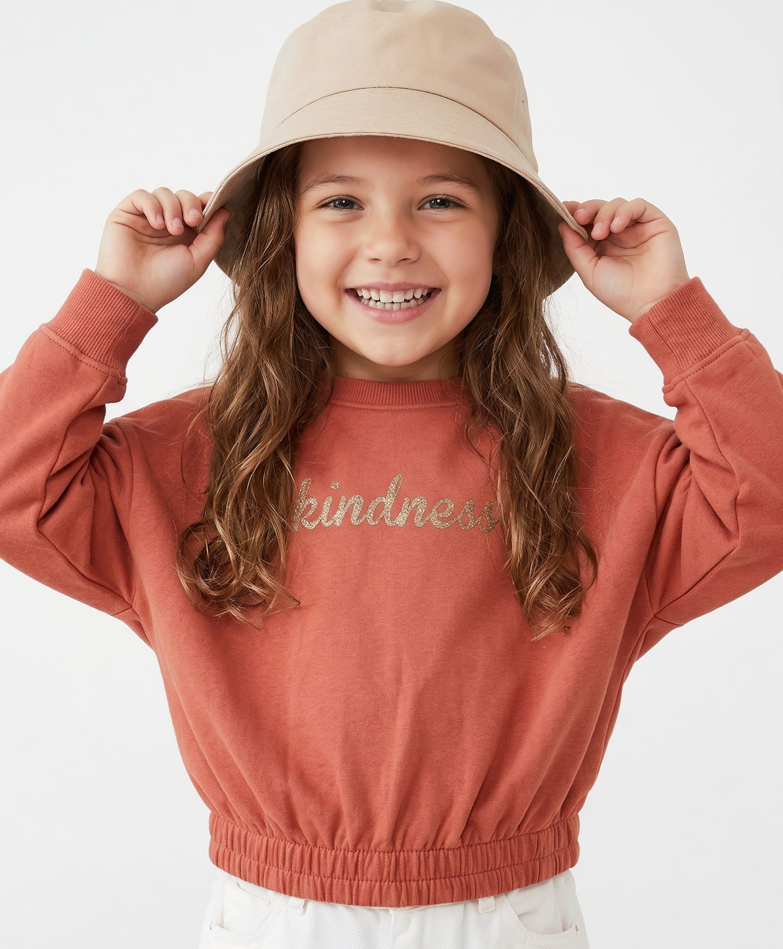iDO Italy Cotton Full Sleeves Winter Wear Sweatshirt Kindness Printed - Brick Red-picture-26
