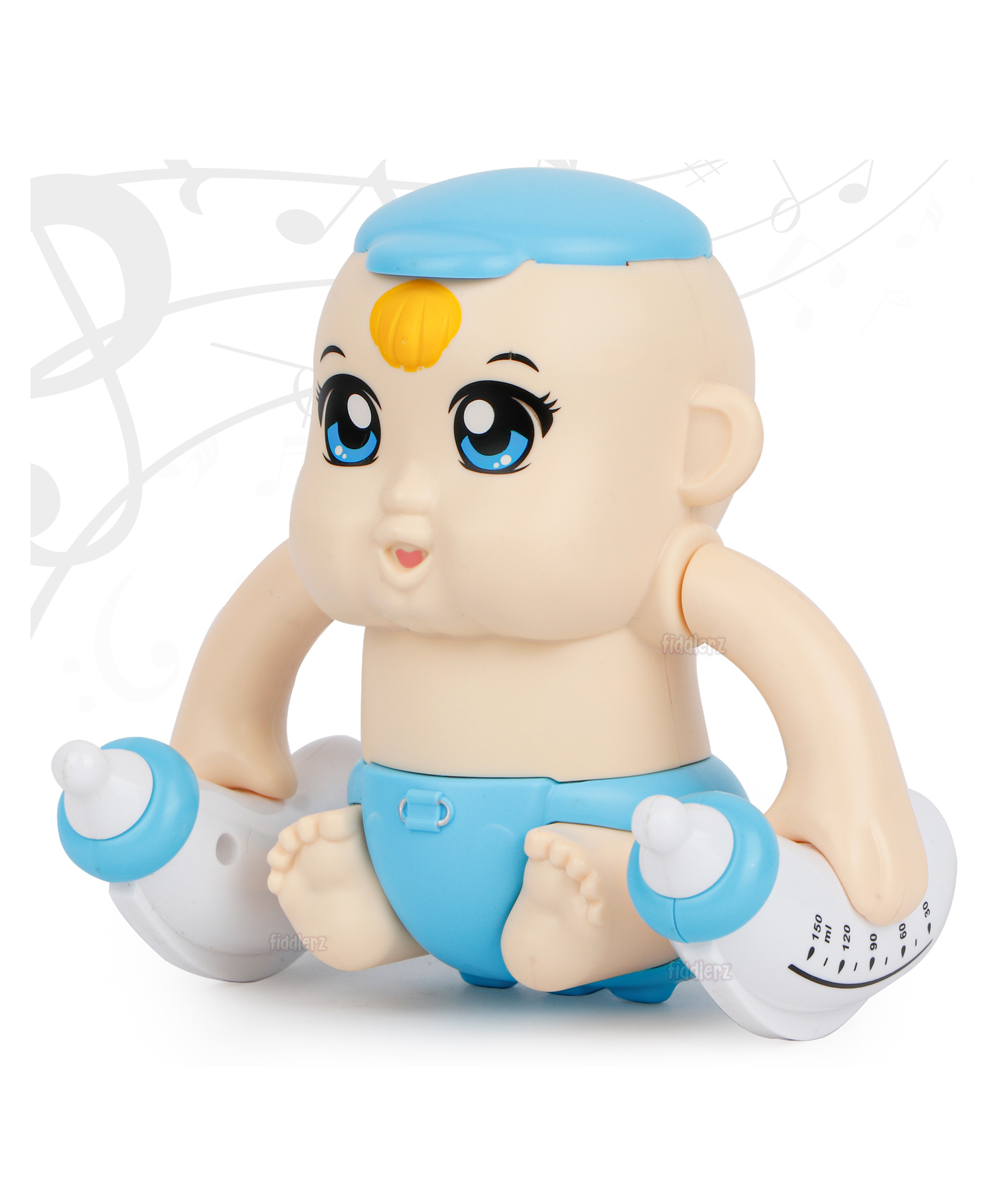 Fiddlerz Battery Operated Musical Toys Tumbling Baby Electric with Baby Feeding Bottle Voice Control Sensor Light Music Rotating Arm Sound Toy for Kids- Multicolor-image-27