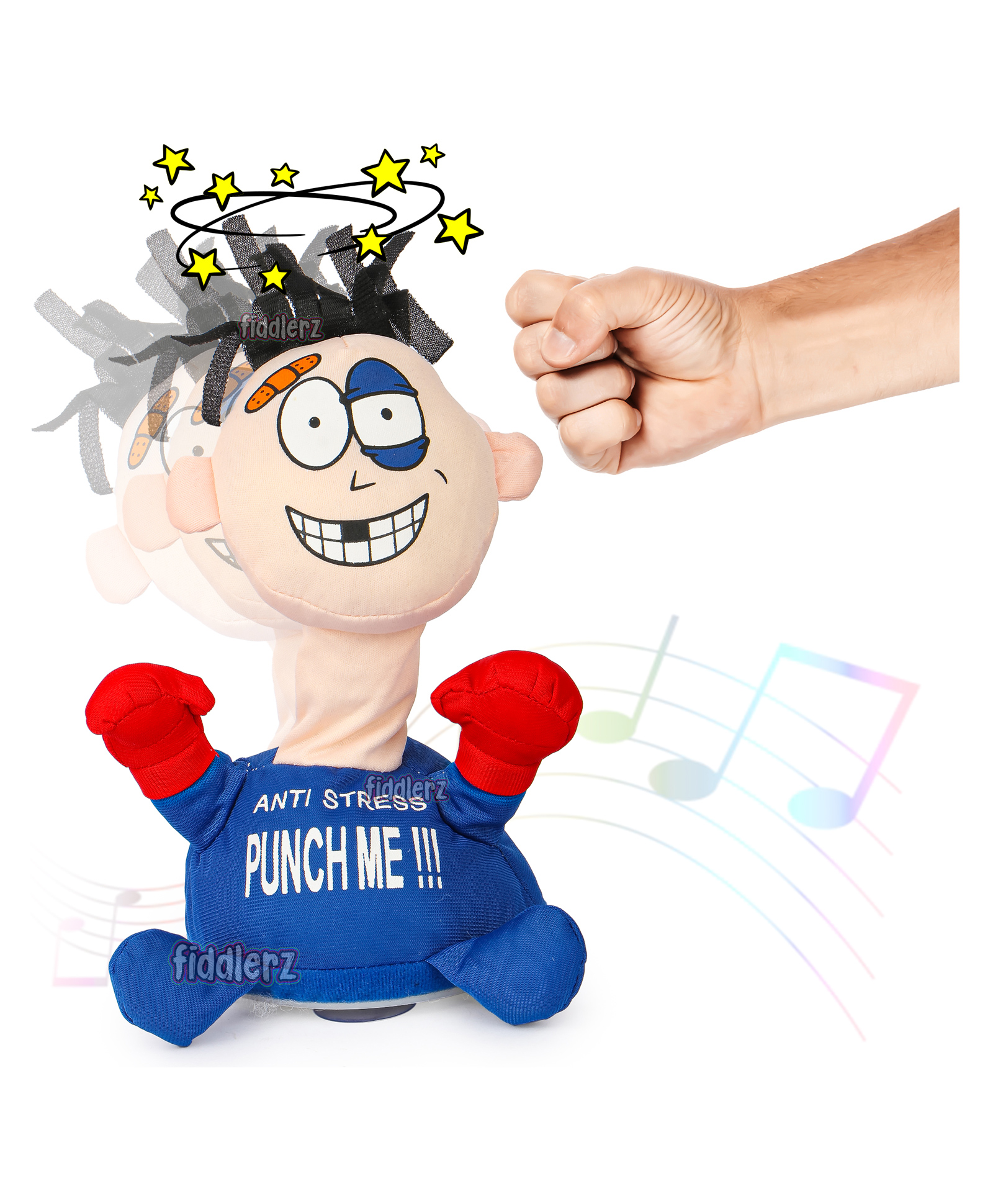 Fiddlerz Punch Me Toy Electric Plush Anti Stress Screaming Toy Funny Emotional Vent Stress Relief Stuffed Figure Doll - Colour May Vary-image-48