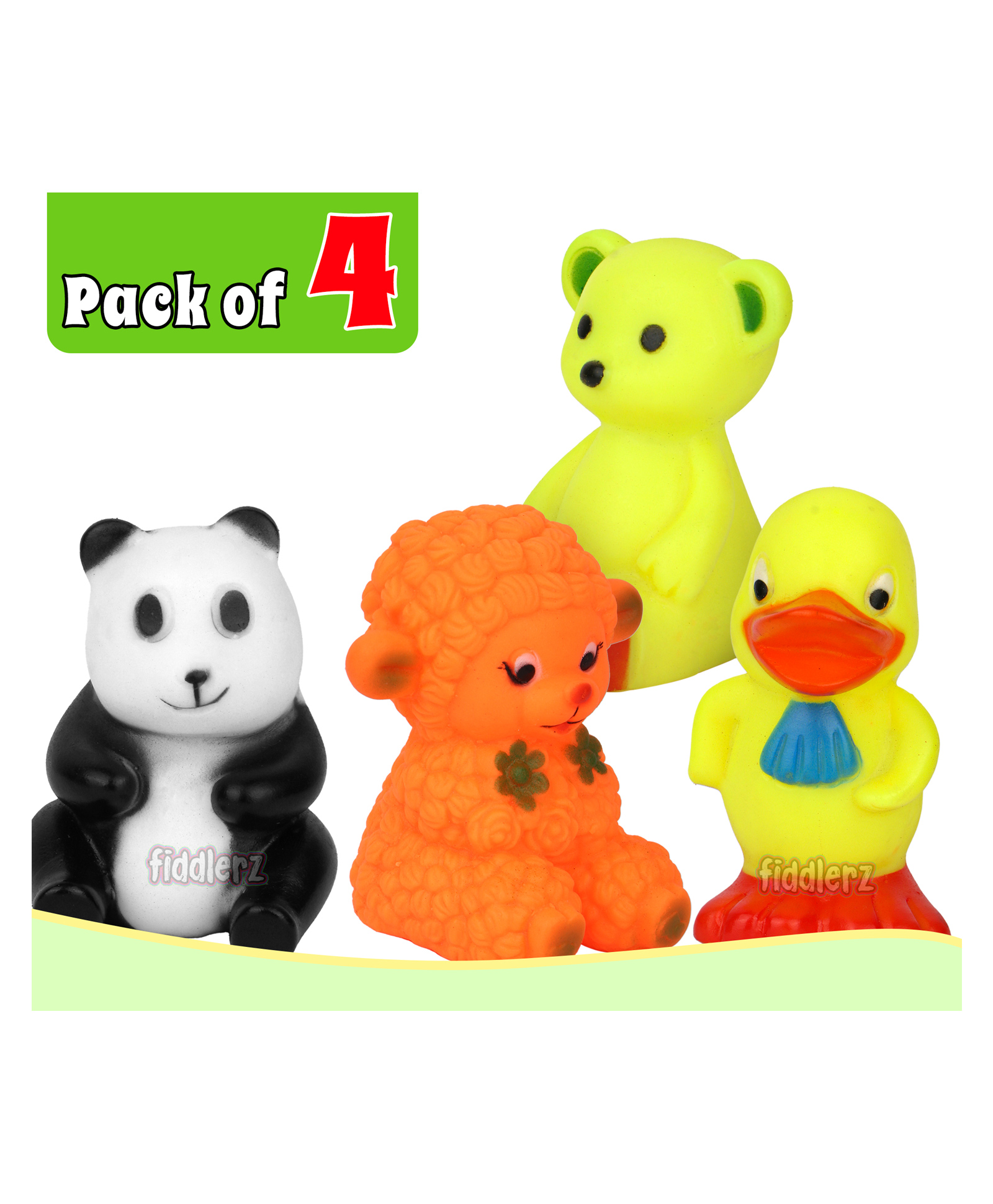 Chu Chu Toys for Baby Bath Mix Cute Animals Squeeze Sound Toys Baby Bath Floating Water Toys for Babies Non-Toxic ( 4 Pieces) - Multicolor-image-40