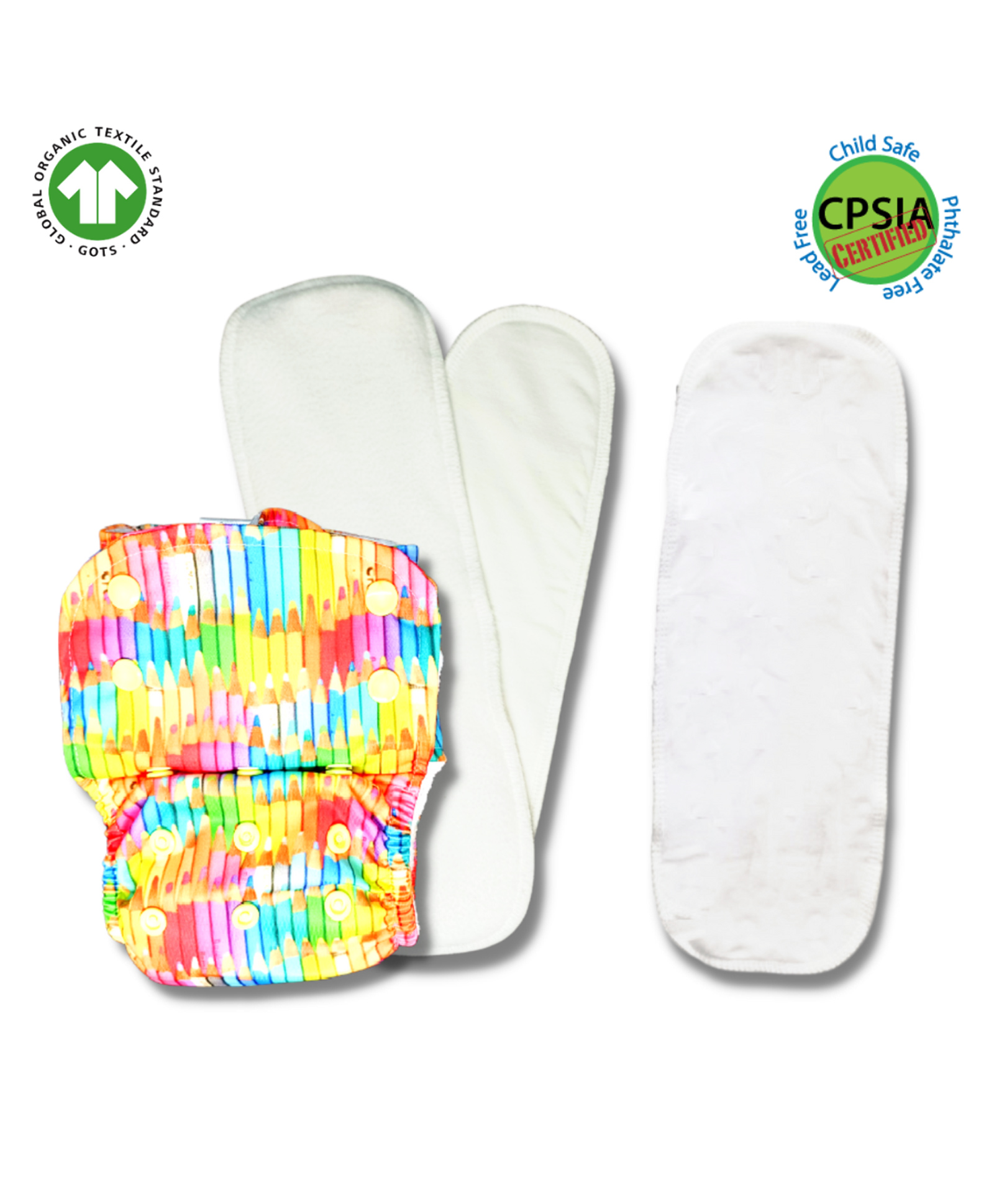 Kindermum Colourful Art Pro Aio Cloth Diaper With 2 Organic Inserts And Power Booster - Multicolour-picture-20