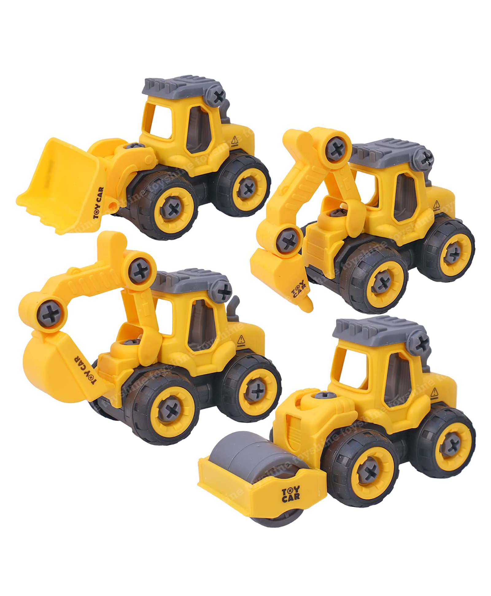 Toyshine Take Apart Toys  DIY Construction Engineering Car Toy Kids STEM Sand Toys Pack of 4 - Yellow-picture-22