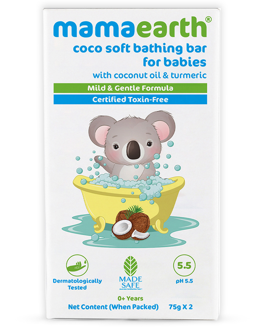 mamaearth baby Mamaearth Coco Soft Bathing Bar pH 5.5 With Coconut Oil & Turmeric Pack of 2 - 150 gm-picture-14