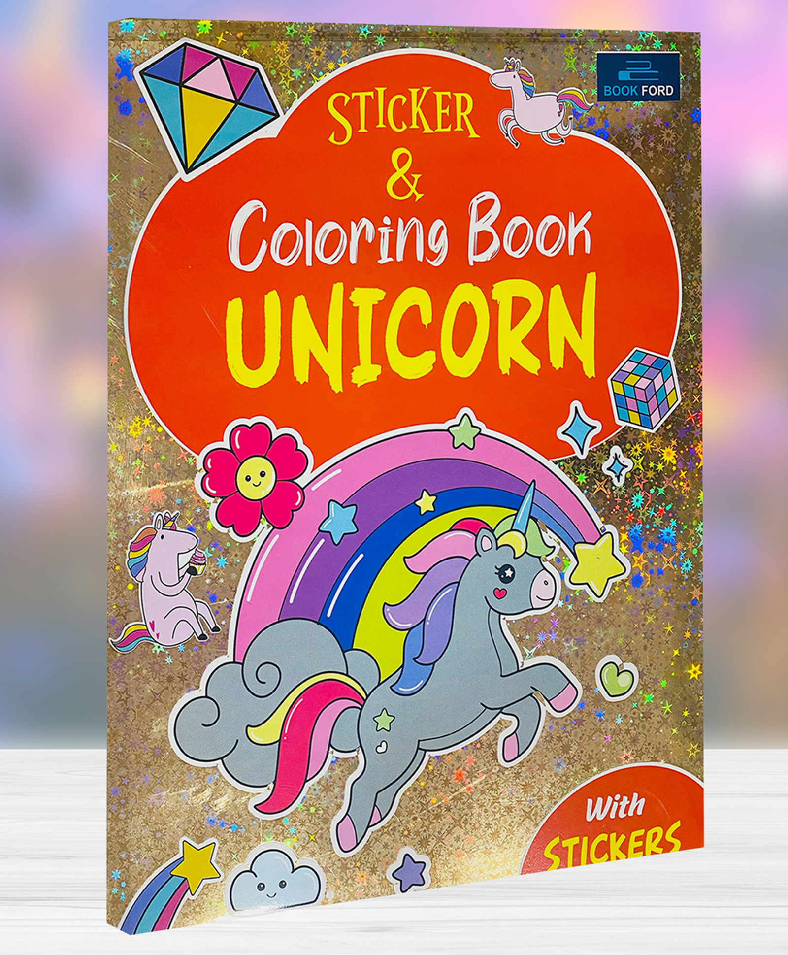 Sticker & Coloring Book Unicorn Pack of 4 - English-image-46