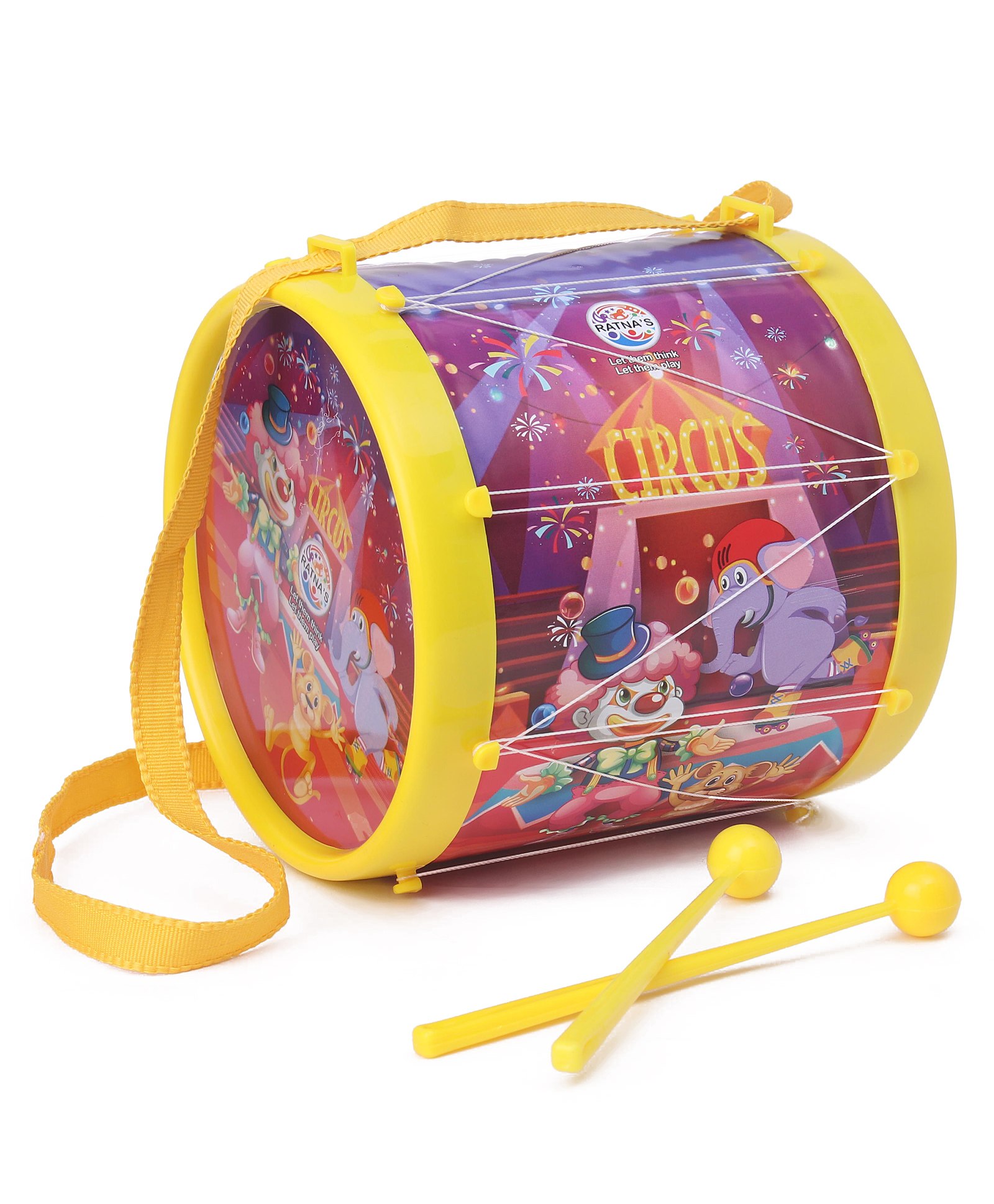 Ratnas Junior Musical Dholak Circus Print - Color & Print May Vary-picture-17