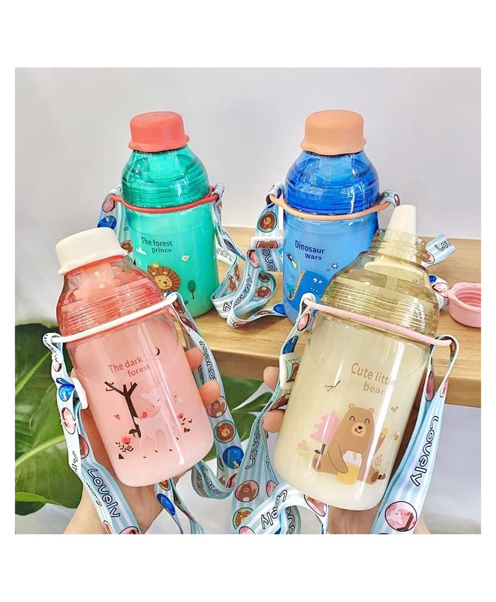 YAMAMA Cute Animal Design Water Bottle With Sipper Anti Leak For Kids (Color May Vary)- 400ml-picture-10