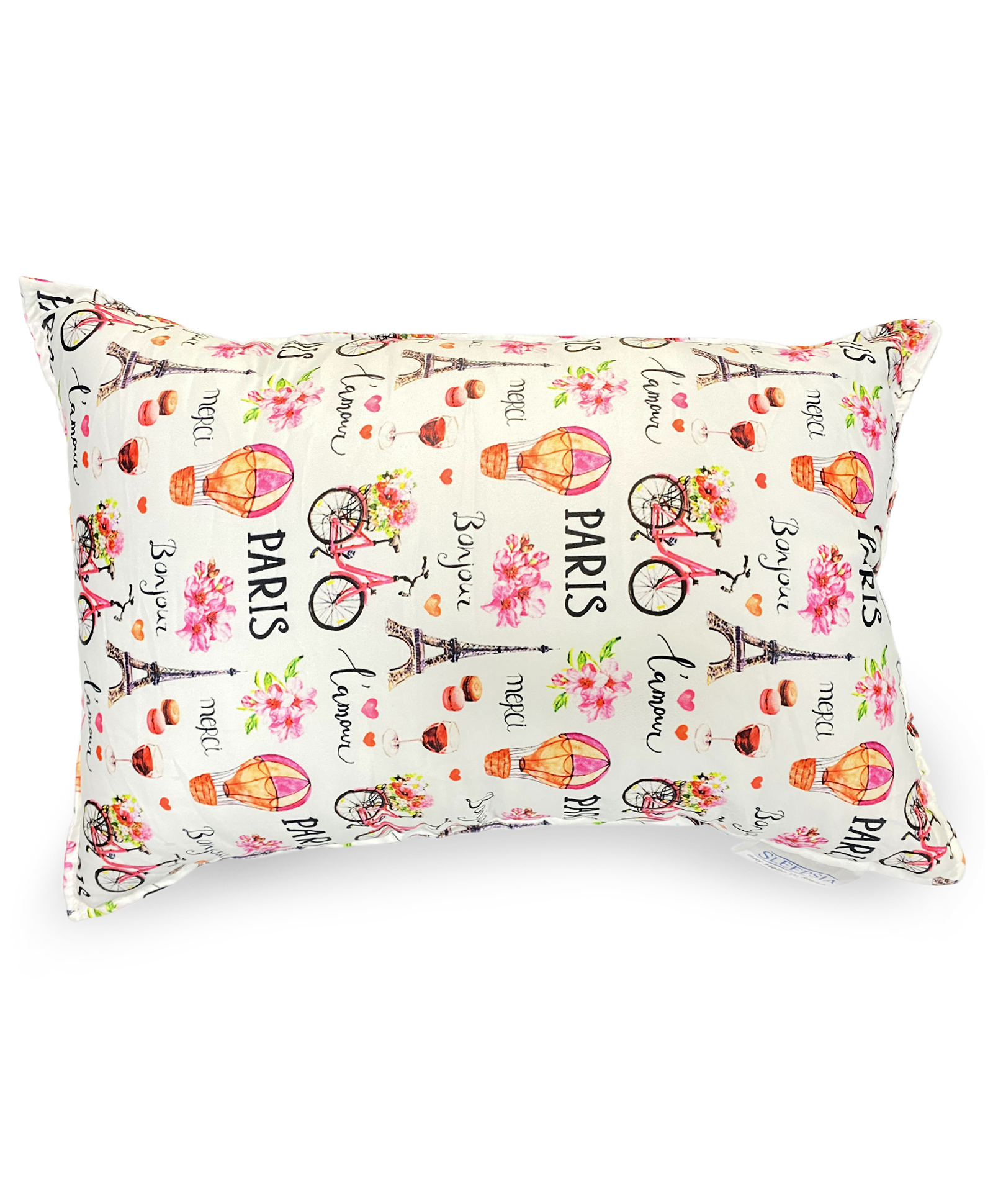 Sleepsia Microfiber Baby Pillow For Sleeping, Soft Toddler Pillow With Paris Print Head & Neck Support - Multicolour-image-38