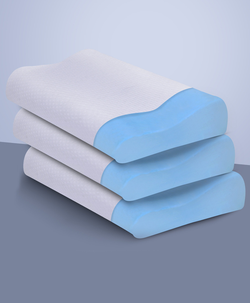 Sleepsia Cool Gel Cervical Orthopedic Memory Foam Pillow For Neck & Shoulder Pain Relief - Bed Pillow For Sleeping, Contour Neck Pillow For Ergonomic Support, Pillow With Washable Cover (Pack Of 3)-picture-15