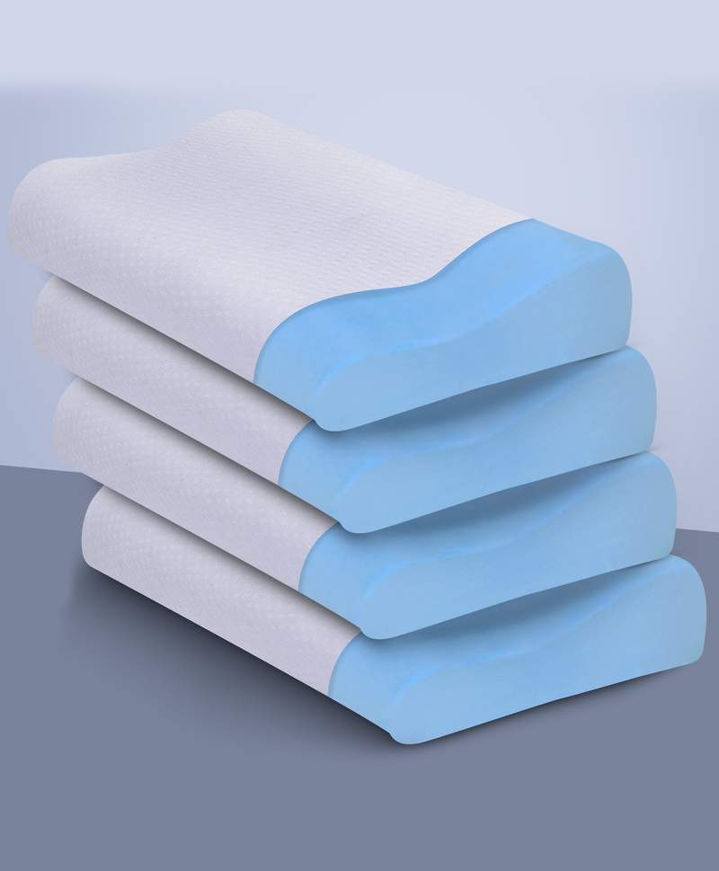Sleepsia Cervical Memory Foam Cooling Gel Pillow, Orthopedic Pillow for Cervical Pain, Shoulder Pain Pillow, Neck Pain Support (Set Of 4)-picture-29