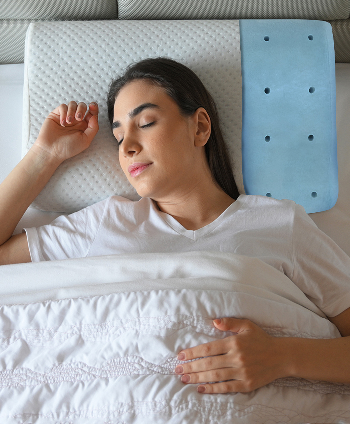 Sleepsia Cool Gel Ventilated Memory Foam Pillow  Neck & Shoulder Pain Relief Pillow Offers Comfortable Sleep, Support Pillow,Orthopedic Contour Neck Pain, Washable Cover (Pack of 2)-picture-44