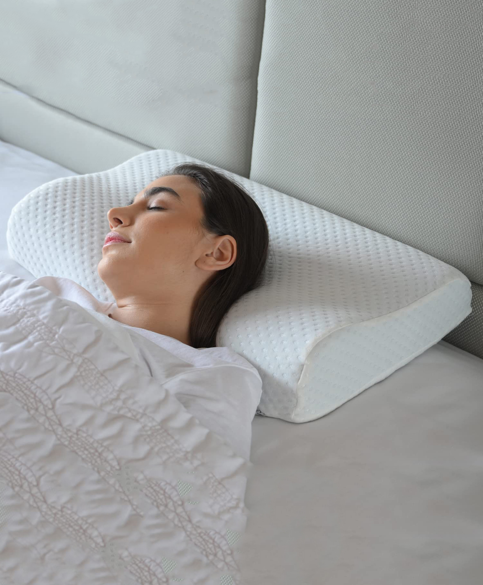 Sleepsia Cool Gel Memory Foam Pillow, Contour Cervical Orthopedic Memory Foam Pillows Supports Neck Pain and Shoulder Pain for Sleeping-image-28