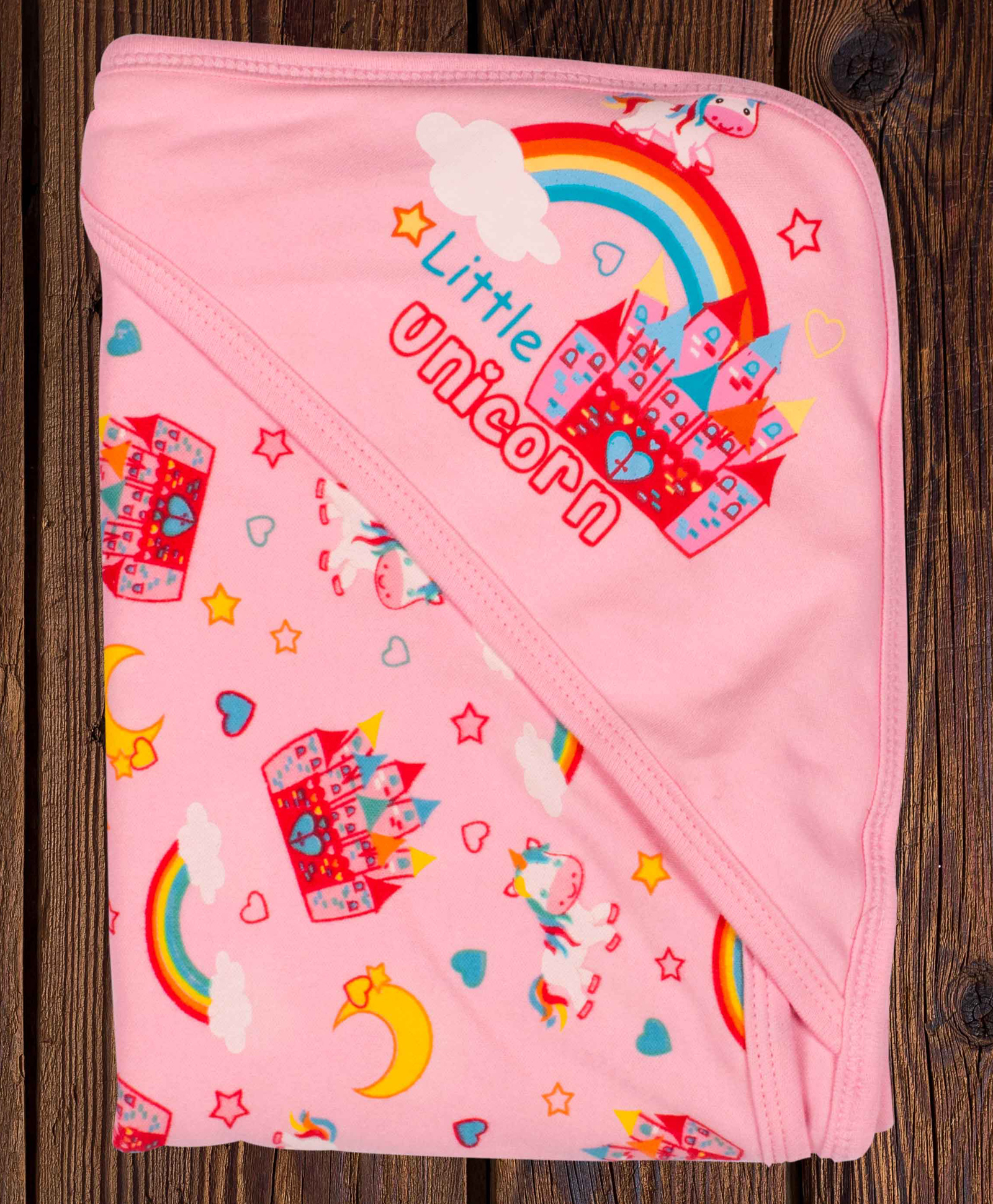 Mittenbooty Baby Hooded Wrapper Single Ply  Castle Print-Pink-picture-20