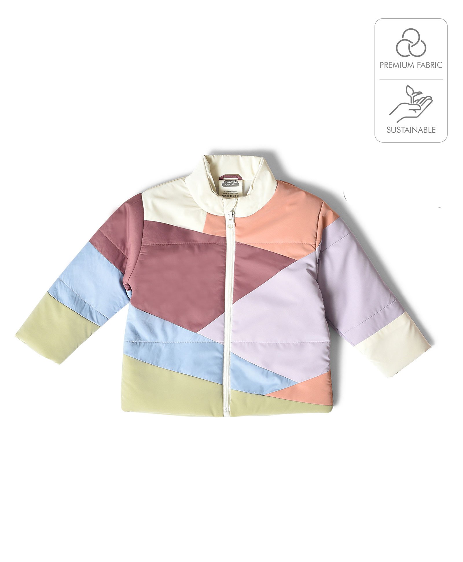 Mi Arcus 100% Polyester Full Sleeves Color Block Unisex Puffer Jacket - Multi Color-image-5
