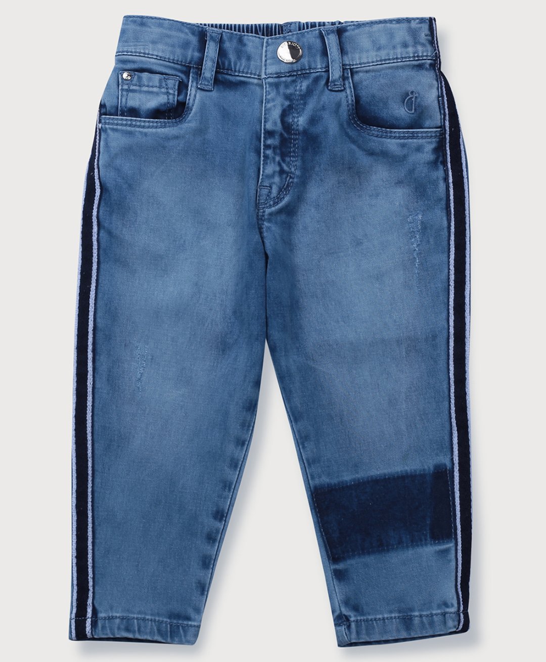 GINI & JONY Full Length Cut & Sew Denim Jeans with Tape Detailing - Blue-picture-10