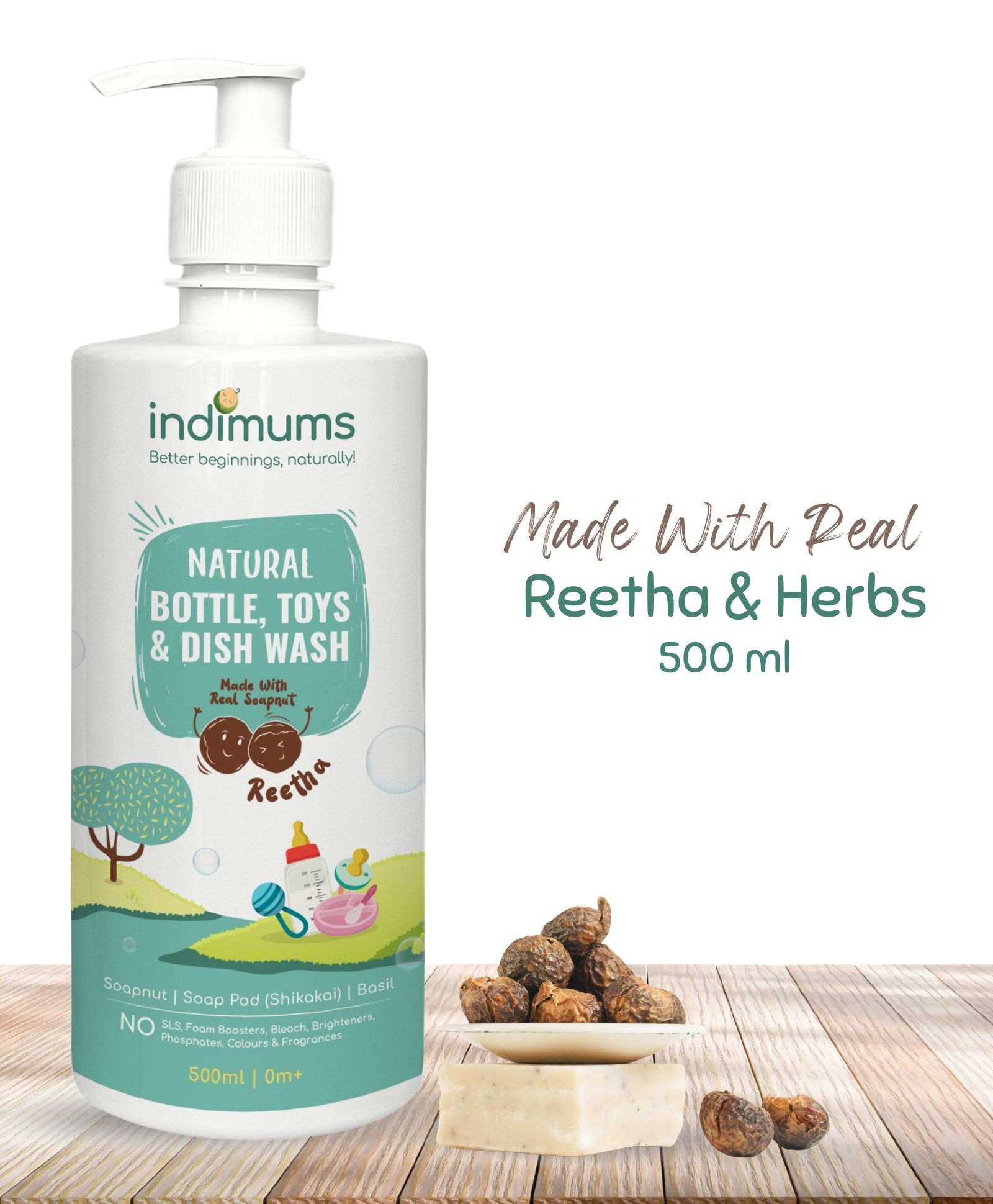 indimums The Indi Mums Reetha Feeding Bottle & Baby Accessories Disinfectant Liquid Cleanser - Anti-bacterial & Chemical-free - 500 ML-picture-17