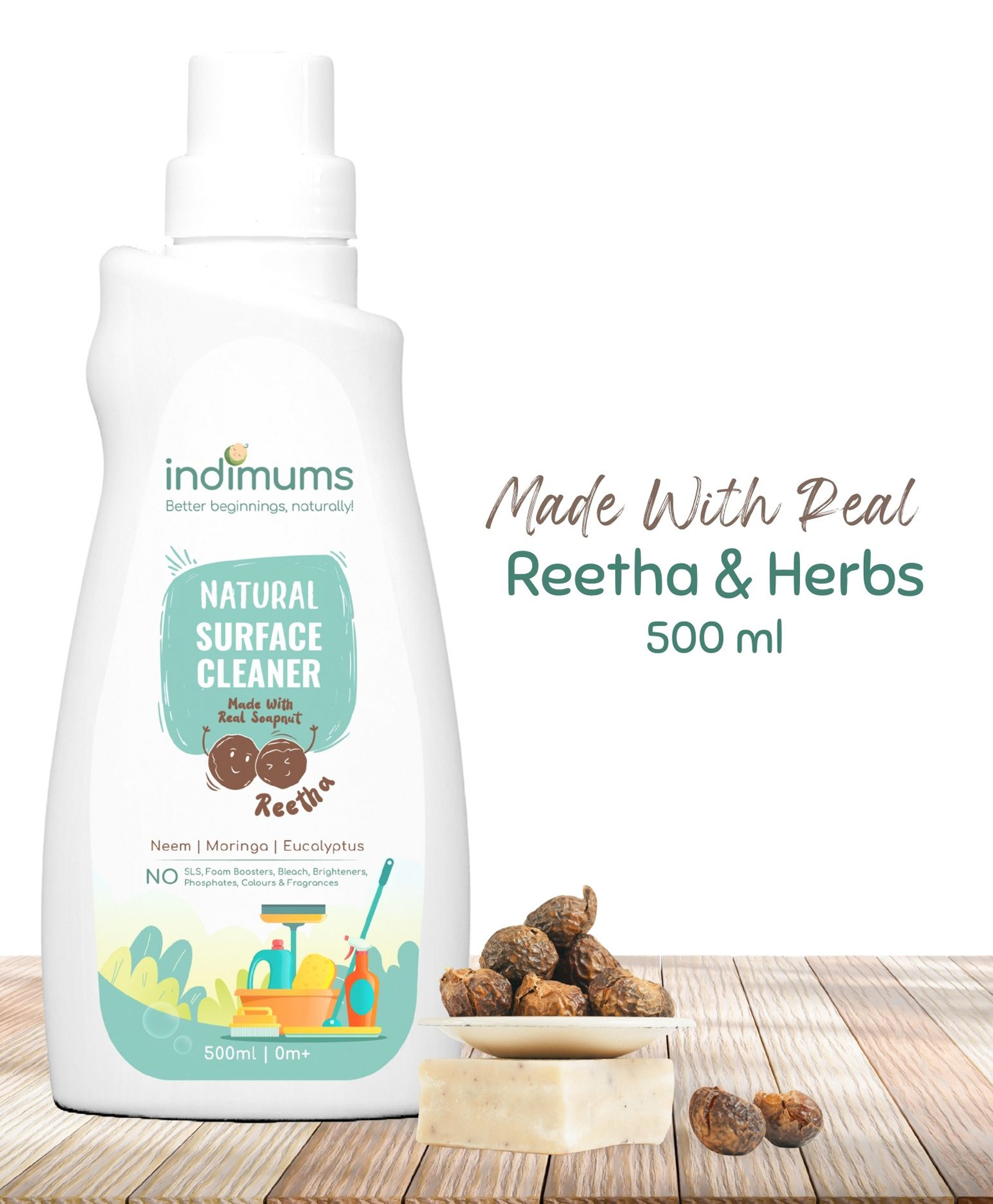 indimums The Indi Mums Reetha Powered Baby Safe Surface & Floor Cleaner liquid - Herbal Anti-bacterial toxin-free Chemical-free and pet friendly- 500 ml-picture-14