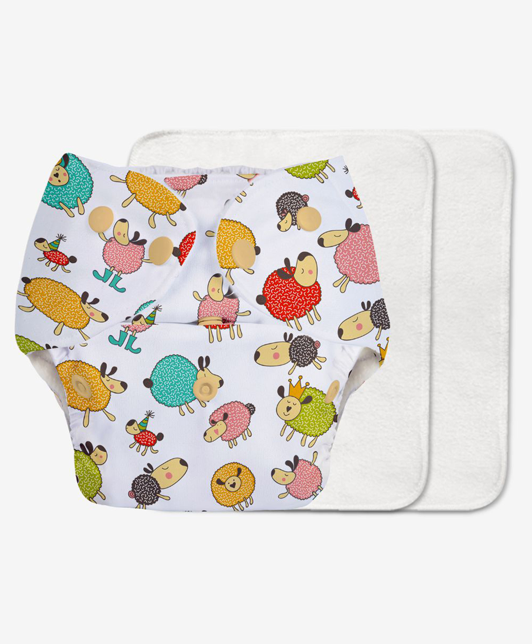 Super Bottoms Basic Reusable Cloth Diaper Sheep Print- Multicolor-image-49