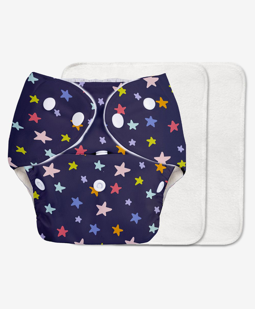 superbottoms Super Bottoms Basic Reusable Cloth Diaper Star Print- Multicolor-picture-44
