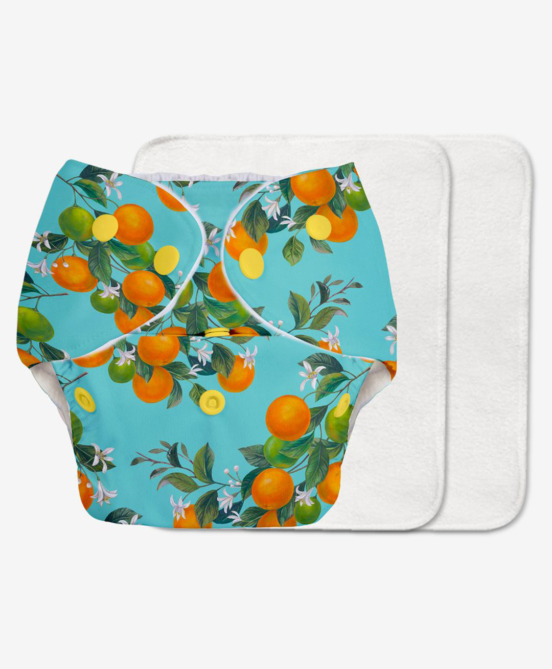 superbottoms Super Bottoms Basic Reusable Cloth Diaper Peaches Print- Multicolor-picture-40