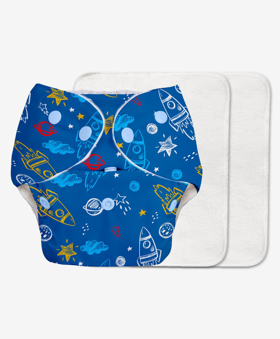 SuperBottoms Basic Reusable Cloth Diaper Space Print- Multicolor-image-49
