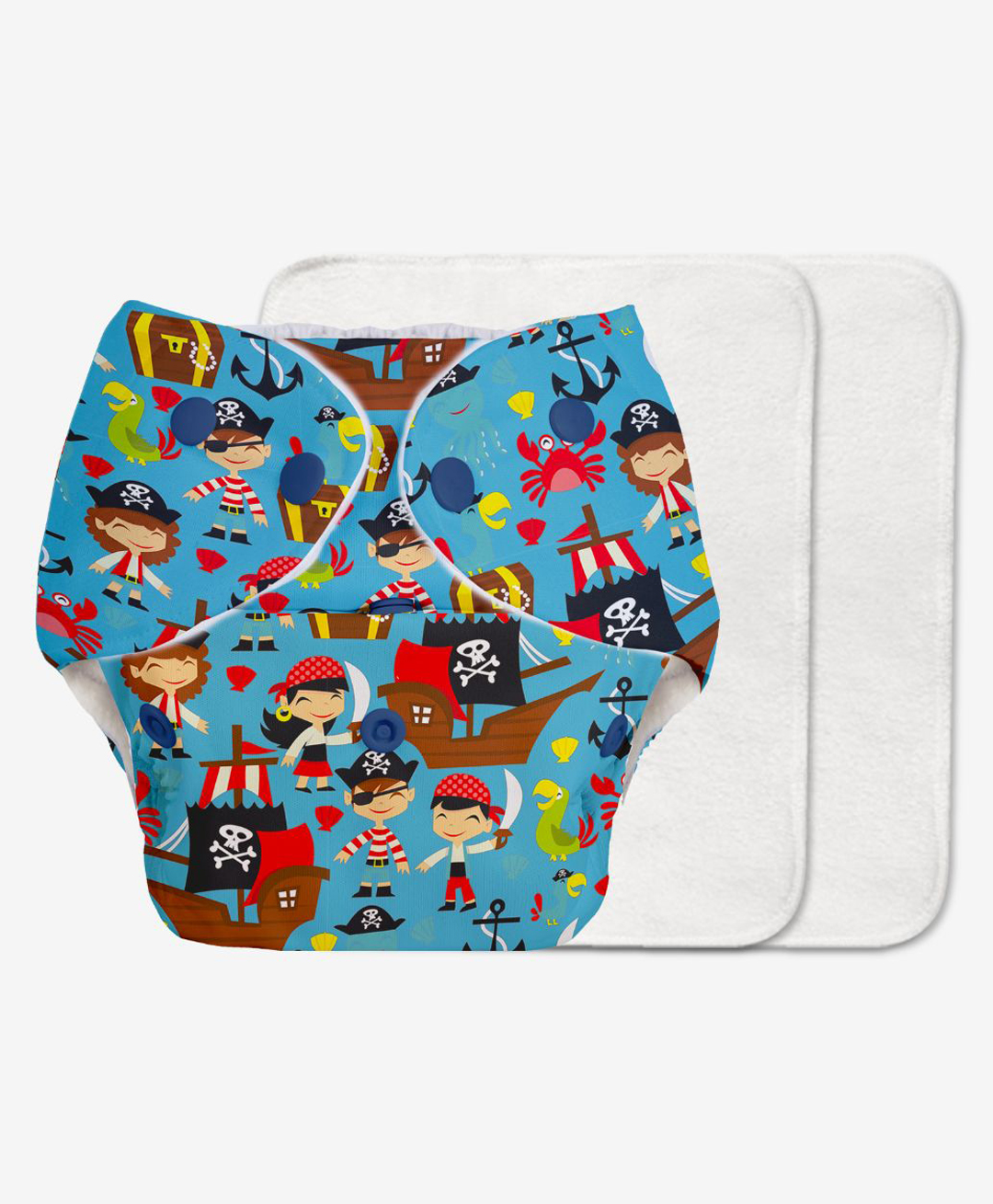 superbottoms Super Bottoms Basic Reusable Cloth Diaper Pirates Print- Multicolor-picture-12