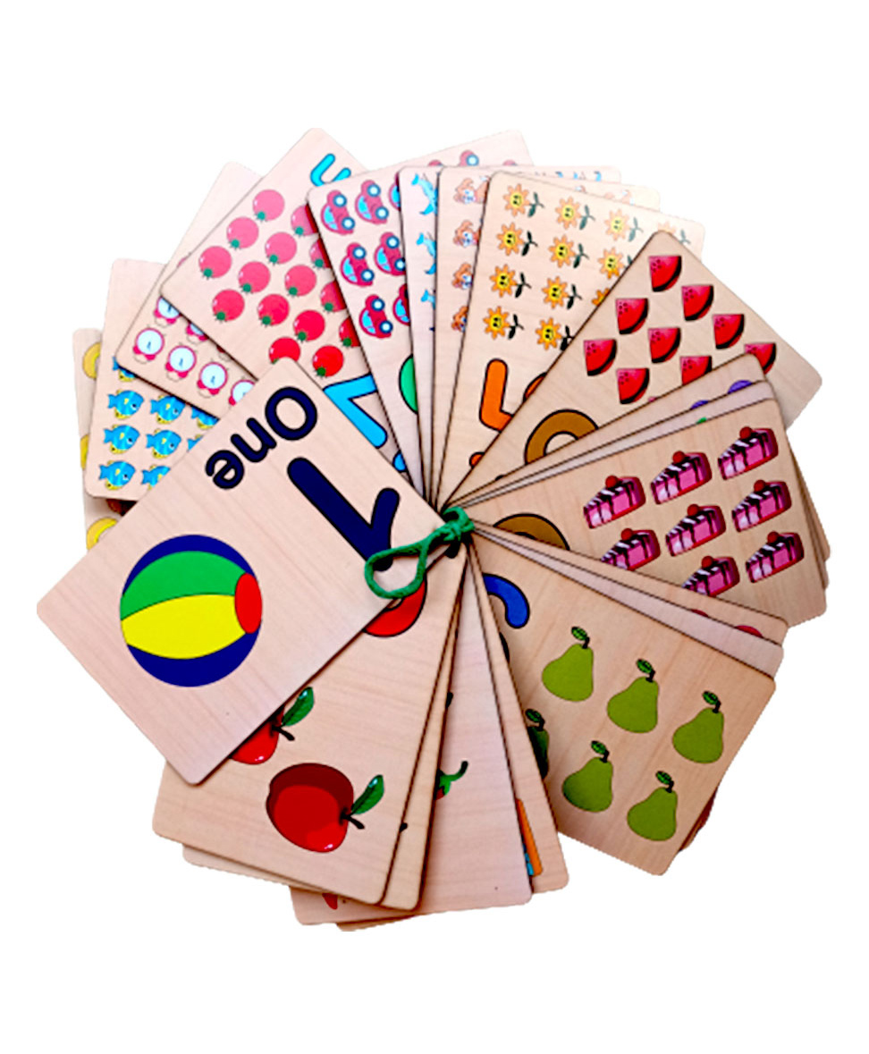 Wissen Wooden Number Flash Cards with Lace - 20 Pieces-picture-49