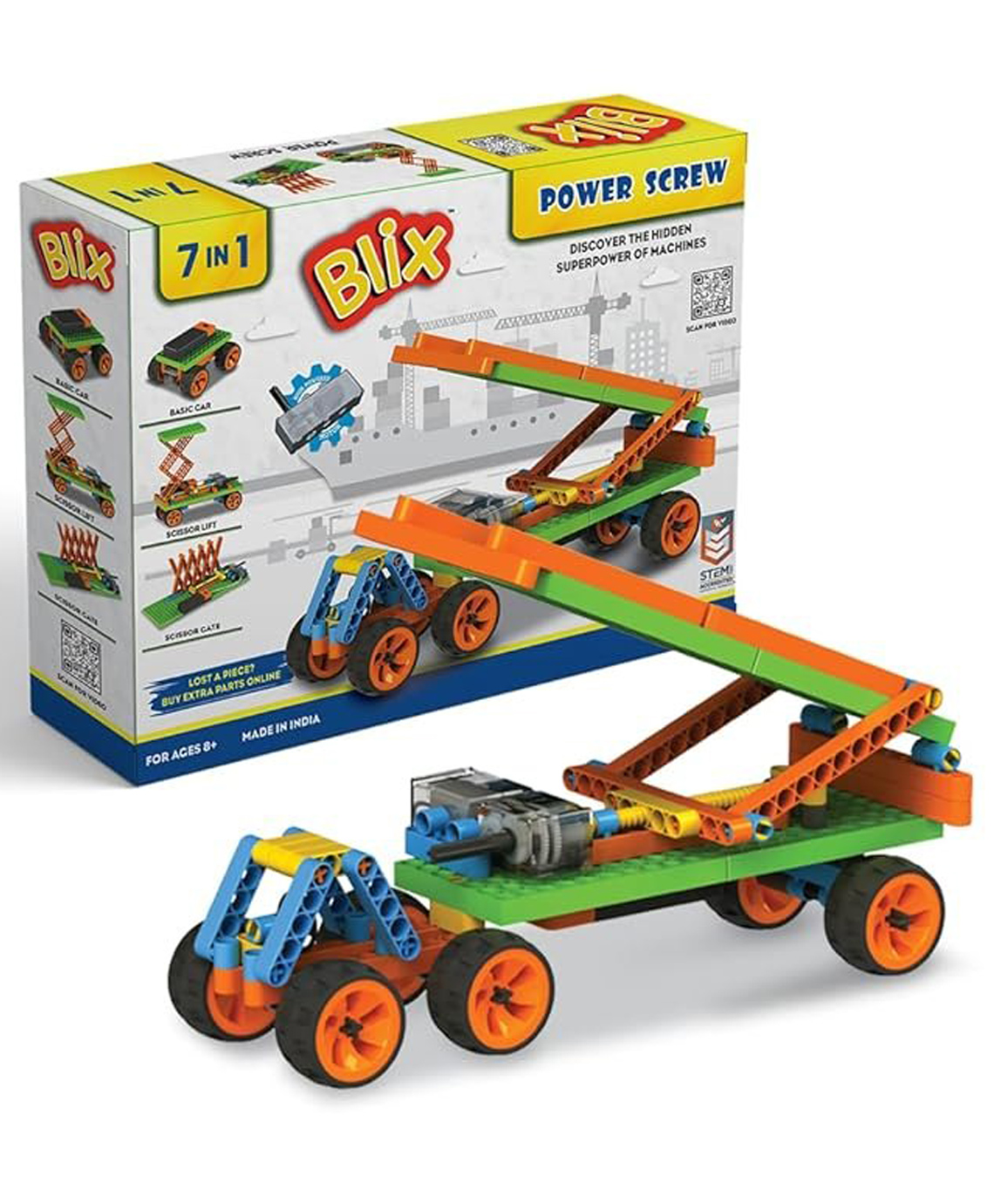 Zephyr Blix Multi Model Making Building Blocks With 7 Models Multicolor - 186 Pieces-image-48