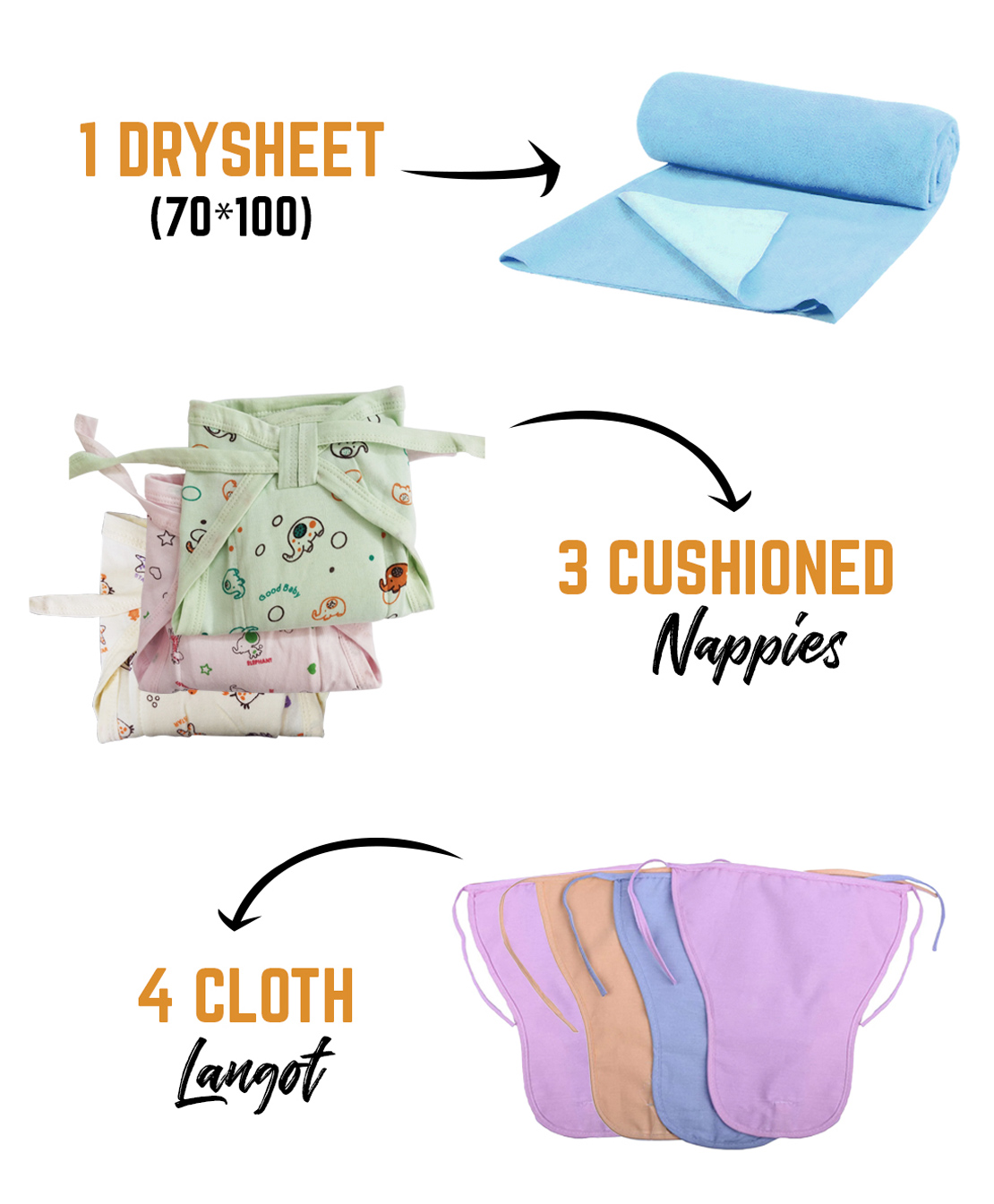 Moms Home Baby Care Nappy Combo Pack of 13 - Multicolour-image-27